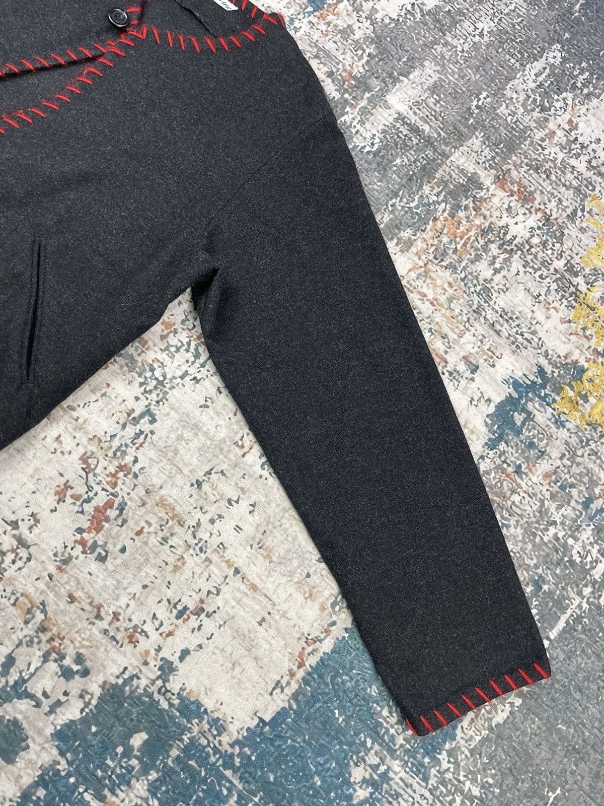 Y's Yohji Yamamoto Y’s For Living Red Trim Sweater Cardigans Size L / US 10 / IT 46 - 3 Thumbnail
