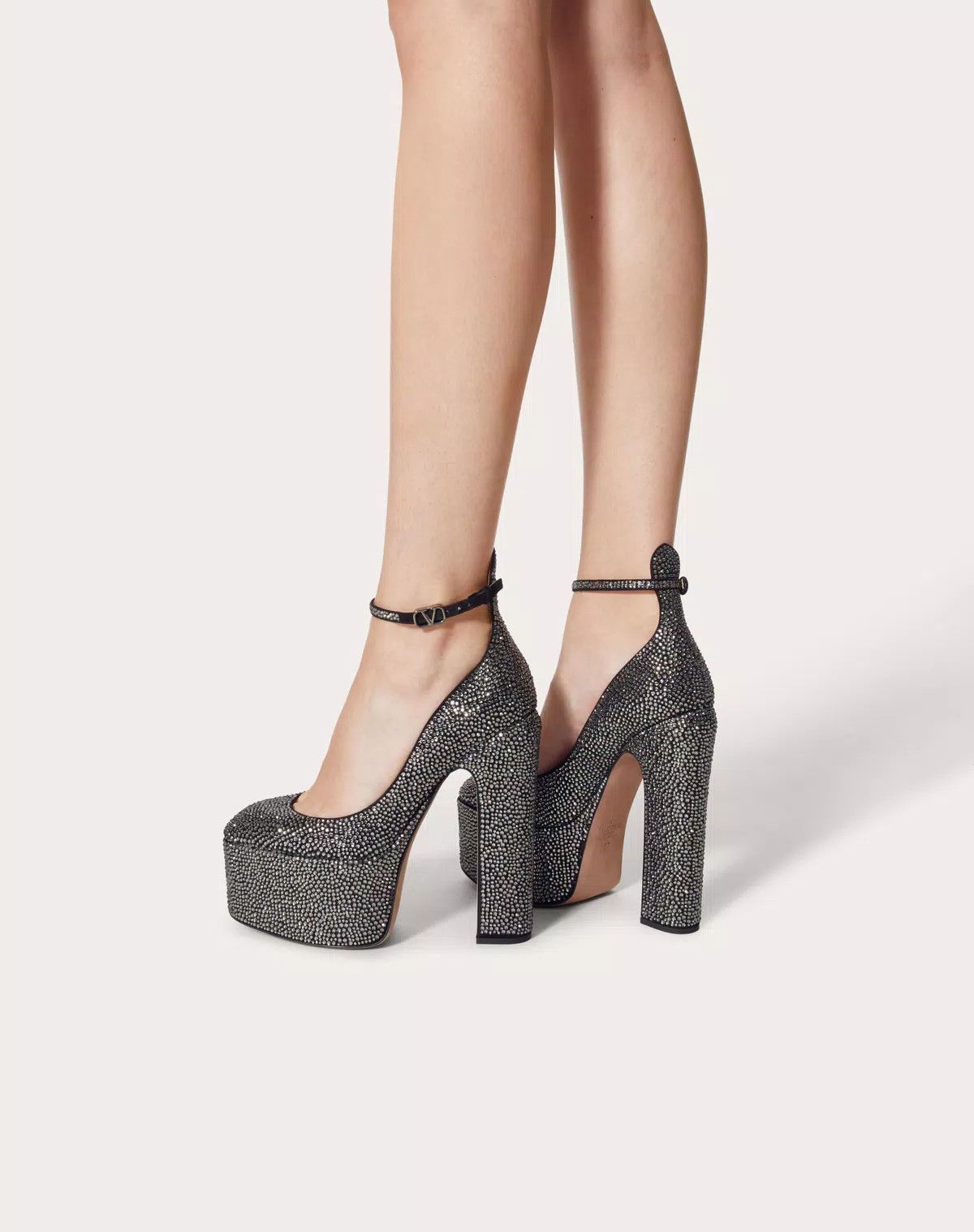 Valentino o1s1wg111125 Tan-Go Pumps Sandals with Crystals in Black Size US 5.5 / IT 35.5 - 5 Thumbnail
