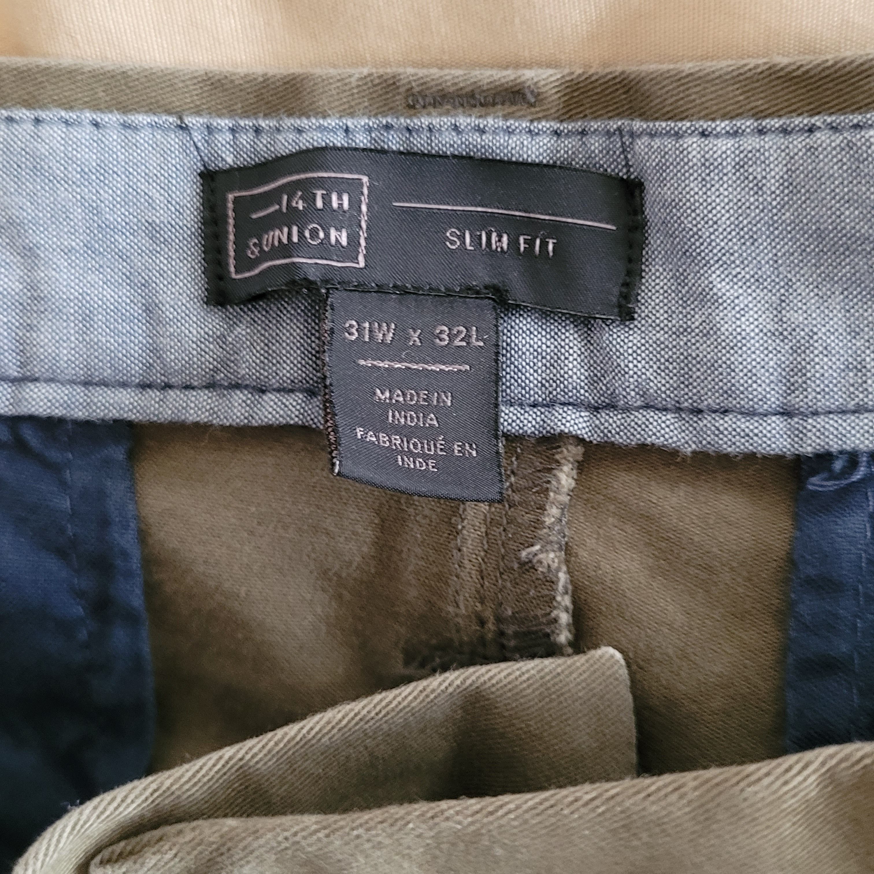 14th & Union Slim Fit Chino Pants Casual Stretch Size US 31 - 3 Thumbnail