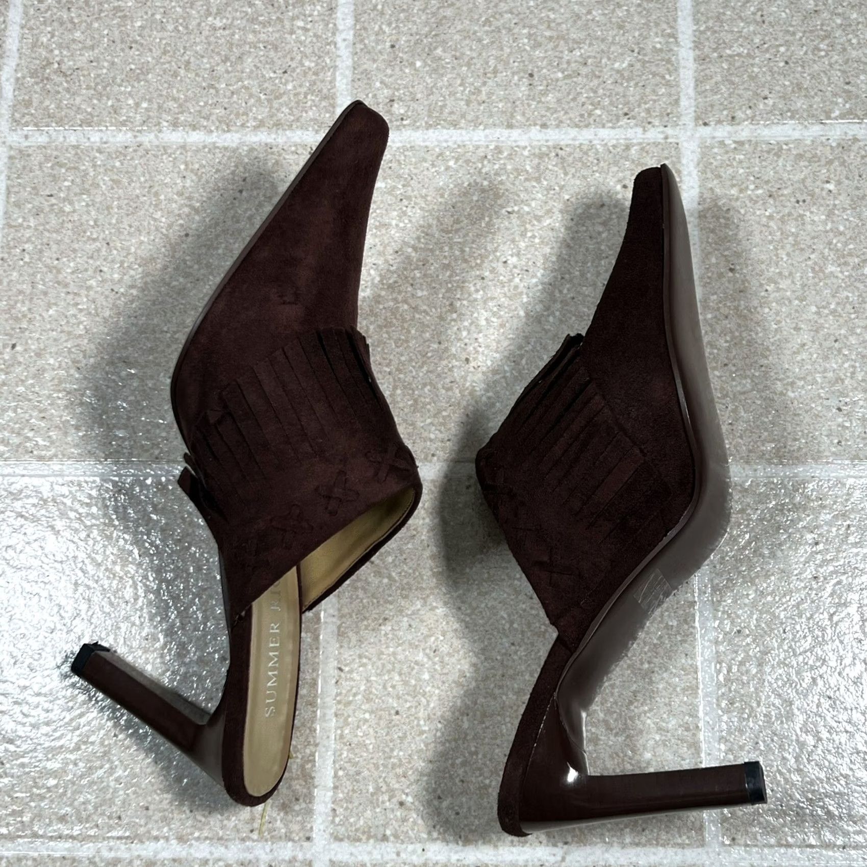 Vintage Summer Rio Heel Womens Size 8 Brown Slingback Moccasin Summer Size US 8 / IT 38 - 7 Thumbnail