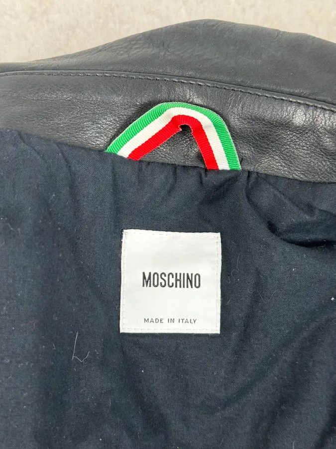 Moschino 2010s Moschino Black Hybrid Leather Perfecto Jacket Size US M / EU 48-50 / 2 - 12 Thumbnail