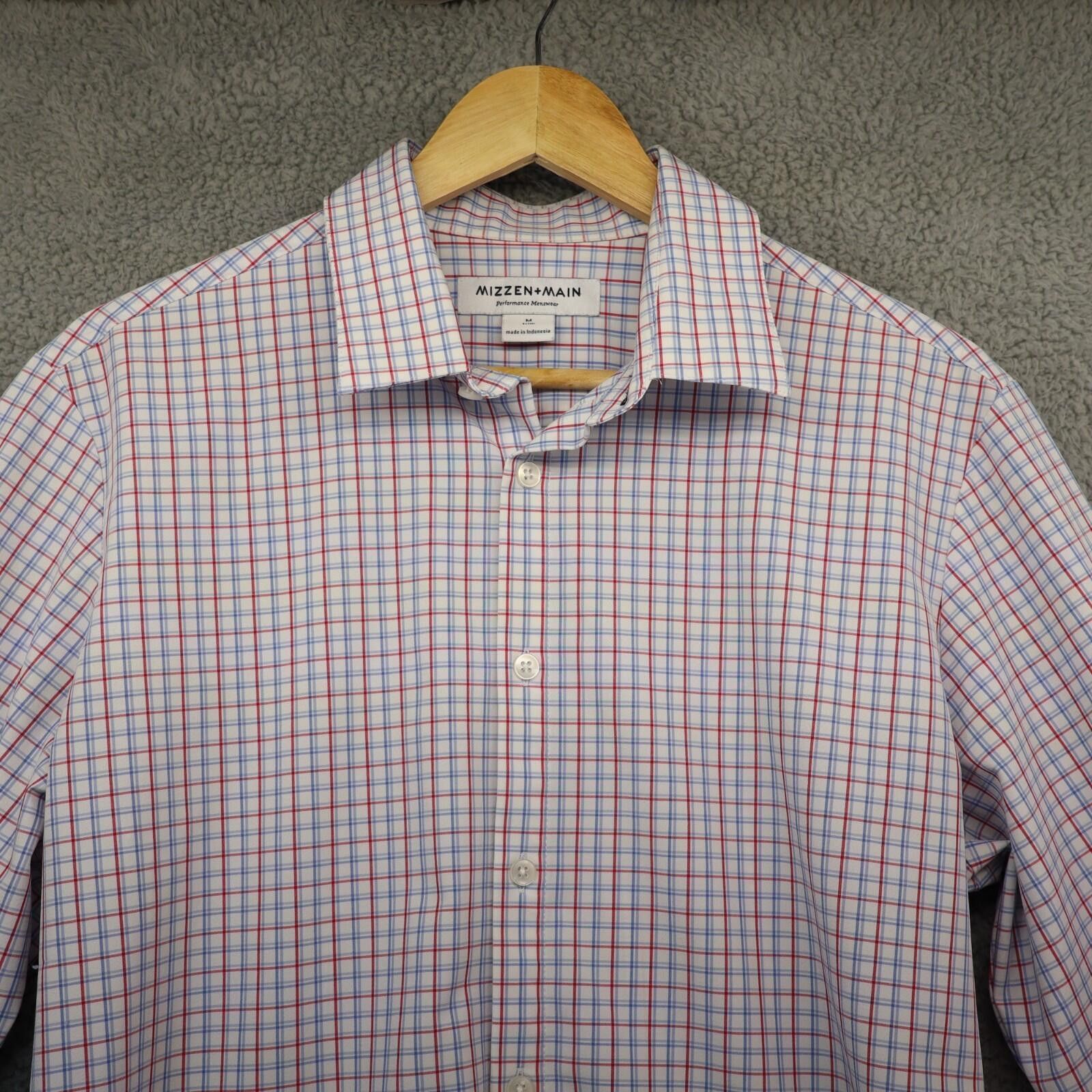 Mizzen+Main Mizzen Main Shirt Men M Medium Trim Fit Red Blue Plaid Size US M / EU 48-50 / 2 - 1 Thumbnail