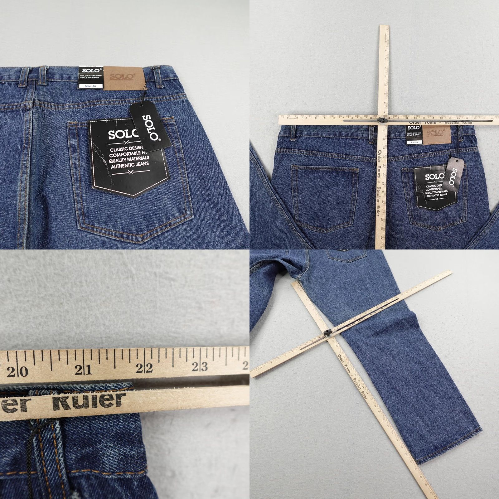 Vintage SOLO Jeans Men’s 46 Blue Denim Baggy Relaxed Fit Grunge Skater NEW Size US 30 / EU 46 - 8 Thumbnail