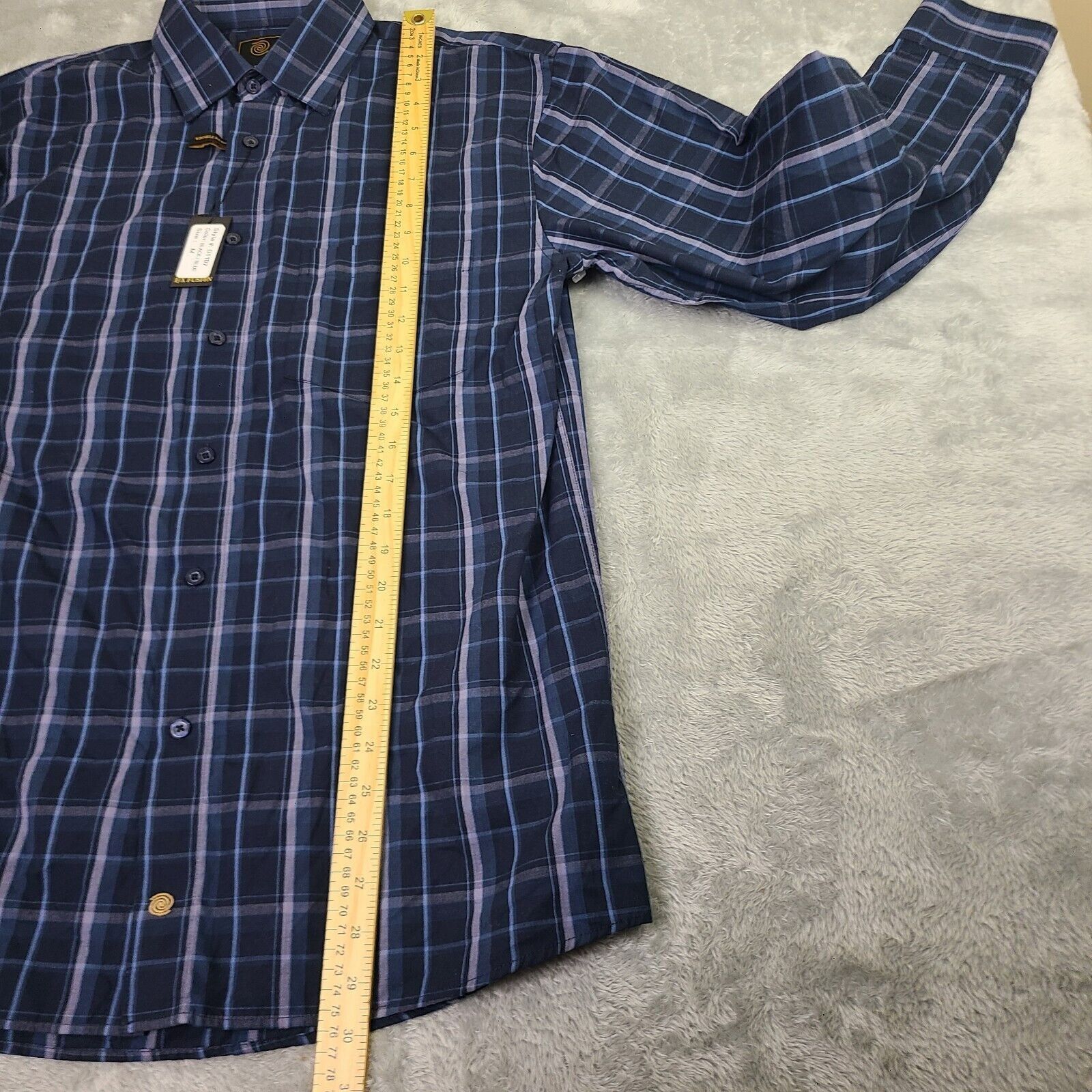 Vintage F/X FUSION Shirt Mens XL Blue/Black Plaid Long Sleeve Butto Size US M / EU 48-50 / 2 - 7 Thumbnail
