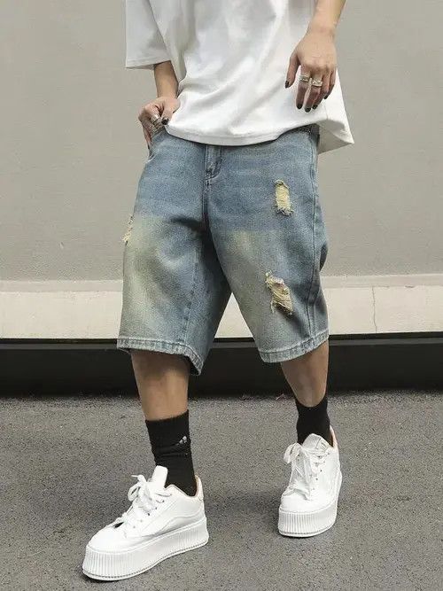 Other Kimura x Miki Jorts Vintage Washed Distressed Denim Size US 32 / EU 48 - 8 Thumbnail