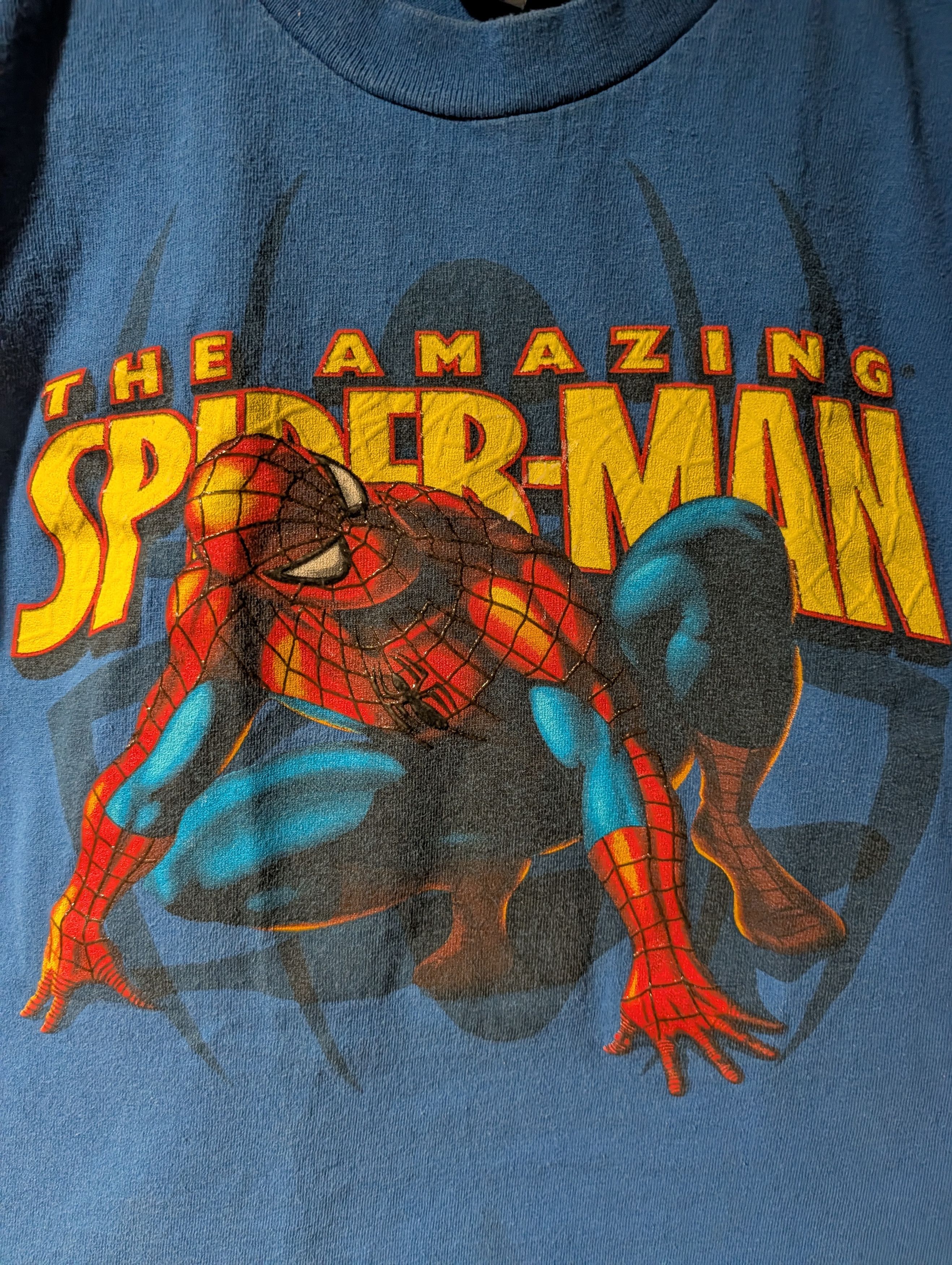Marvel Comics THE AMAZING SPIDER-MAN Shirt Youth 7 Marvel Blue Web Tee Size US S / EU 44-46 / 1 - 2 Thumbnail