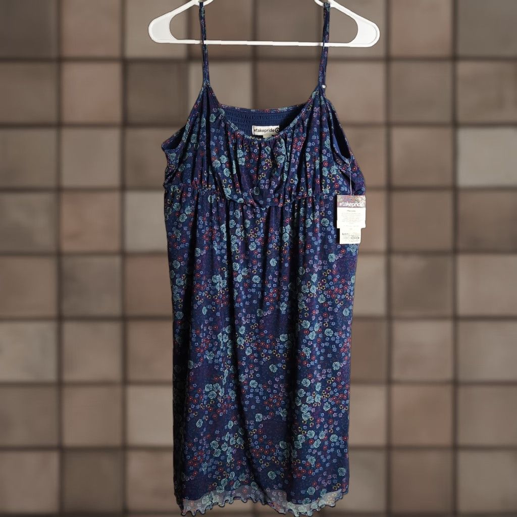 Vintage #takepride x Target Womens Pride Floral Knee Length Dress-Size L (NWT) Dress (NWT) Size L / US 10 / IT 46 - 1 Thumbnail