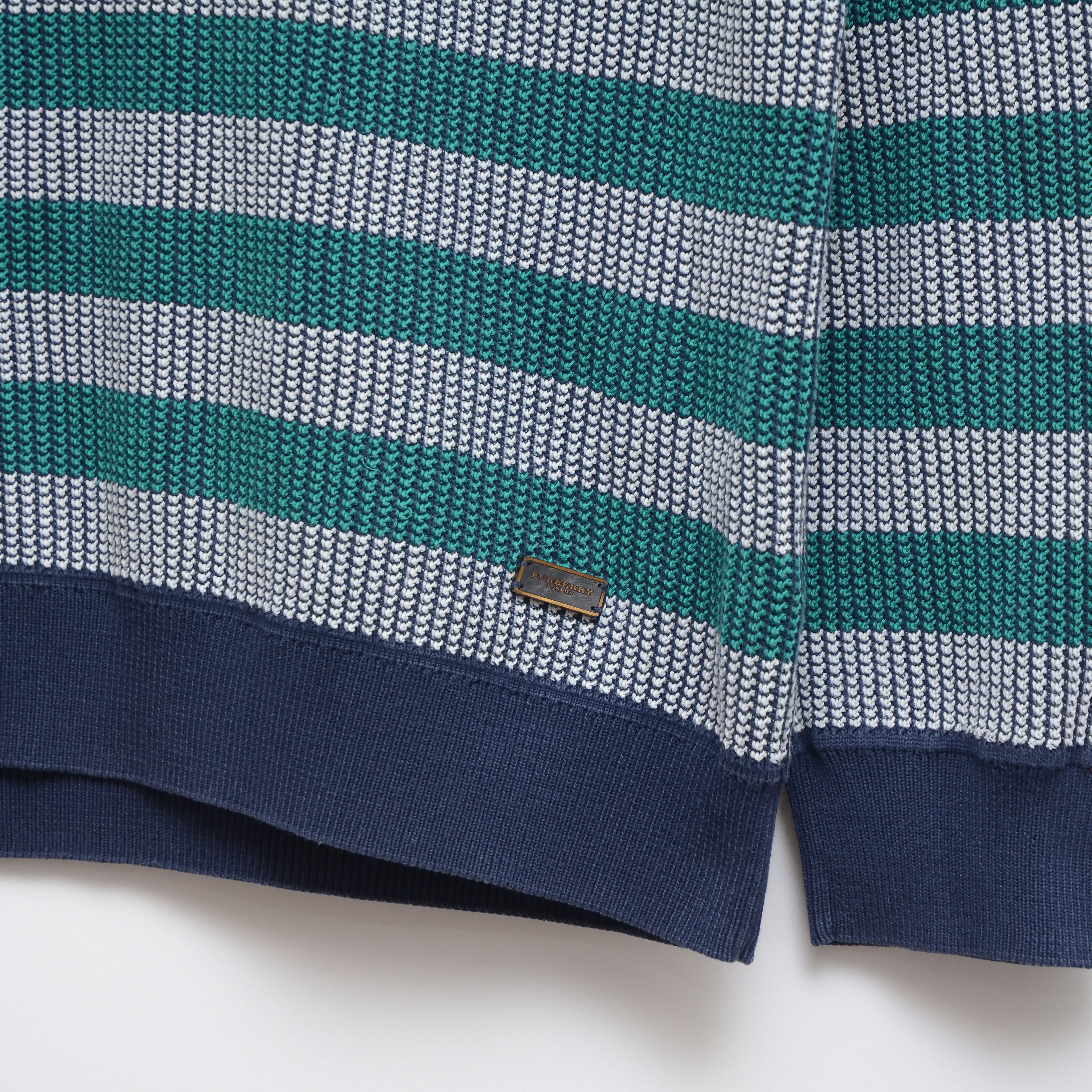 Burberry Burberry Striped Sweater Knit Green Gray Men's Crewneck Size US M / EU 48-50 / 2 - 4 Thumbnail