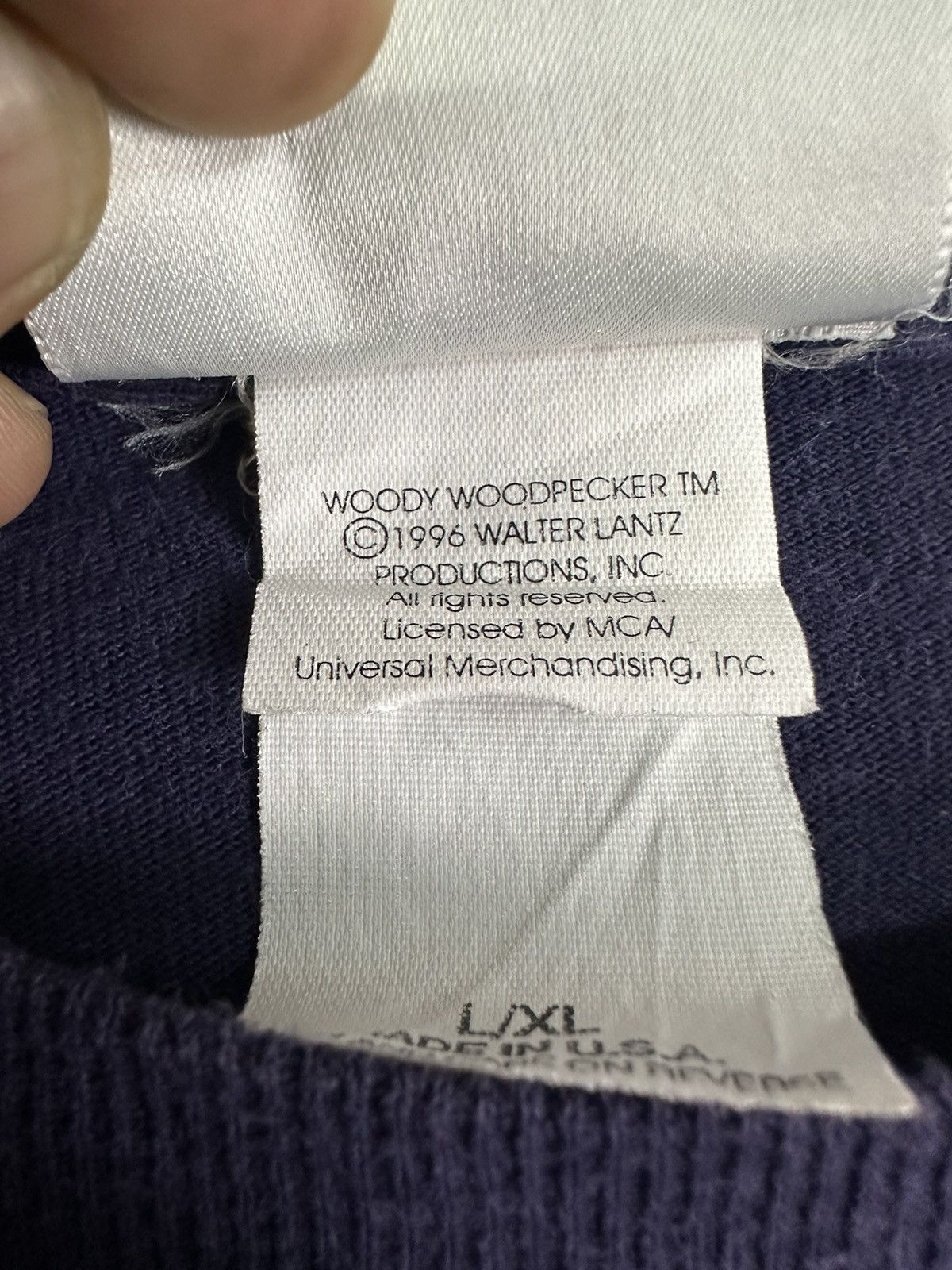 Universal Studios Vintage Woody Woodpecker ©️1996 Single Stitch Tshirt A421 Size US L / EU 52-54 / 3 - 10 Thumbnail