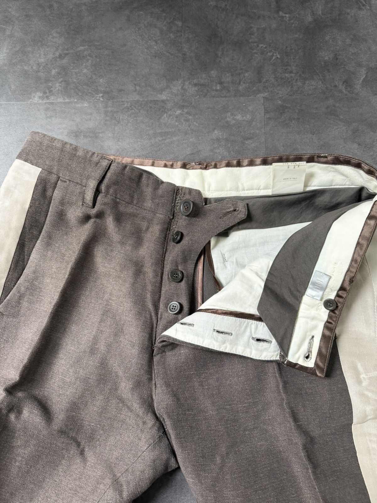 Rick Owens F/W 06 "DUSTULATOR" Striped Runway Linen & Cotton Pants M Size US 32 / EU 48 - 13 Thumbnail