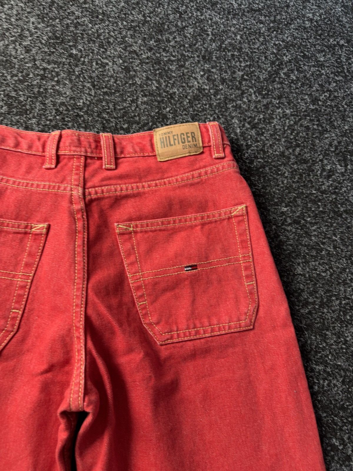 Japanese Brand × Tommy Hilfiger Tommy Hilfiger Hipster Red Flare Jeans Y2K Japanese style Size 27" / US 4 / IT 40 - 15 Thumbnail