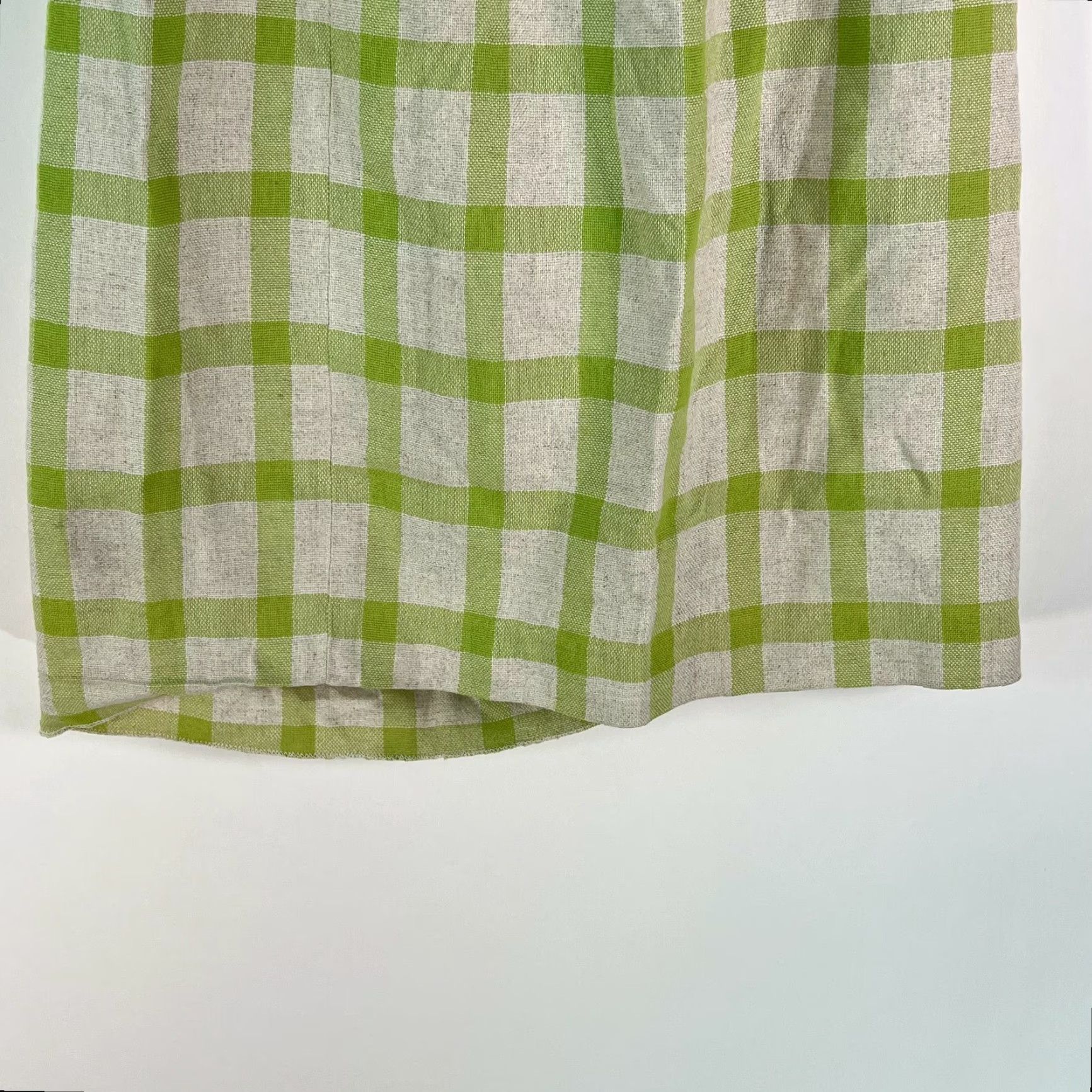 Vintage VINTAGE Women's Skirt Elastic Waist Pull On Plaid A-Line Knee Length 80s Green Size 10 Size 32" / US 10 / IT 46 - 4 Thumbnail