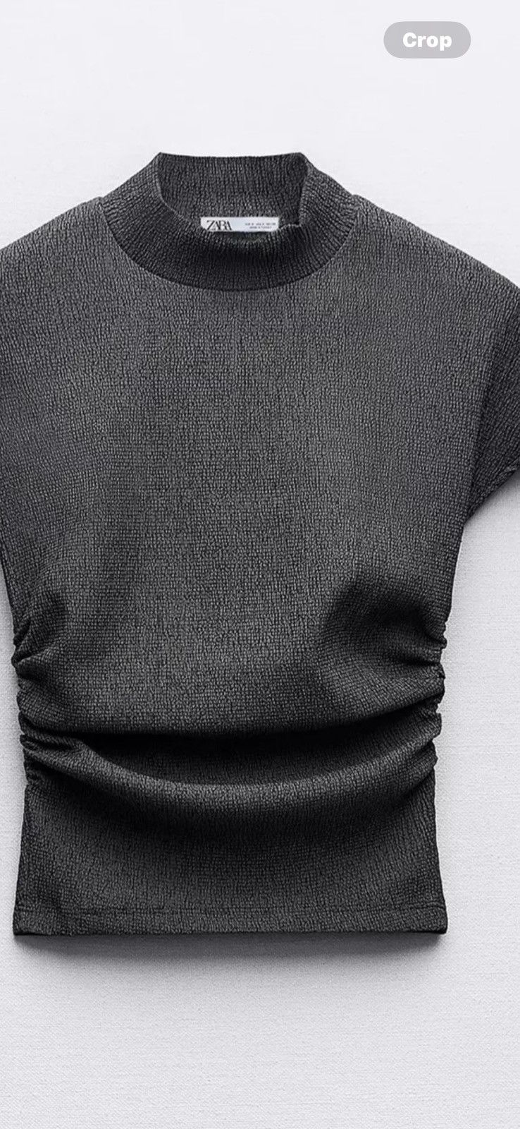 Zara TEXTURED RUCHED TOP Size S / US 4 / IT 40 - 1 Thumbnail