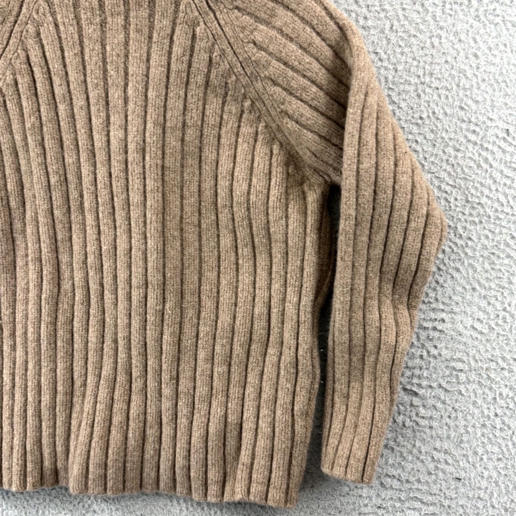 J.Crew J.Crew Brown Mock Neck Chunky Relaxed Rib Knit Lambswool Pullover - Medium Size M / US 6-8 / IT 42-44 - 5 Thumbnail