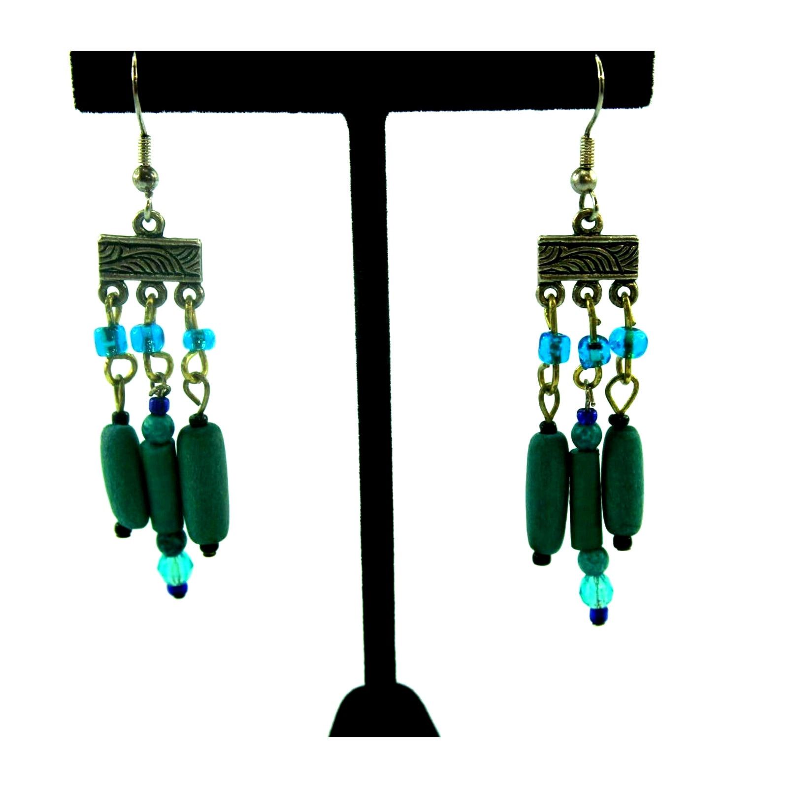 Other Lot Of Four Earrings Red Aqua Yellow Clear Purple Blue Hook Size ONE SIZE - 2 Thumbnail
