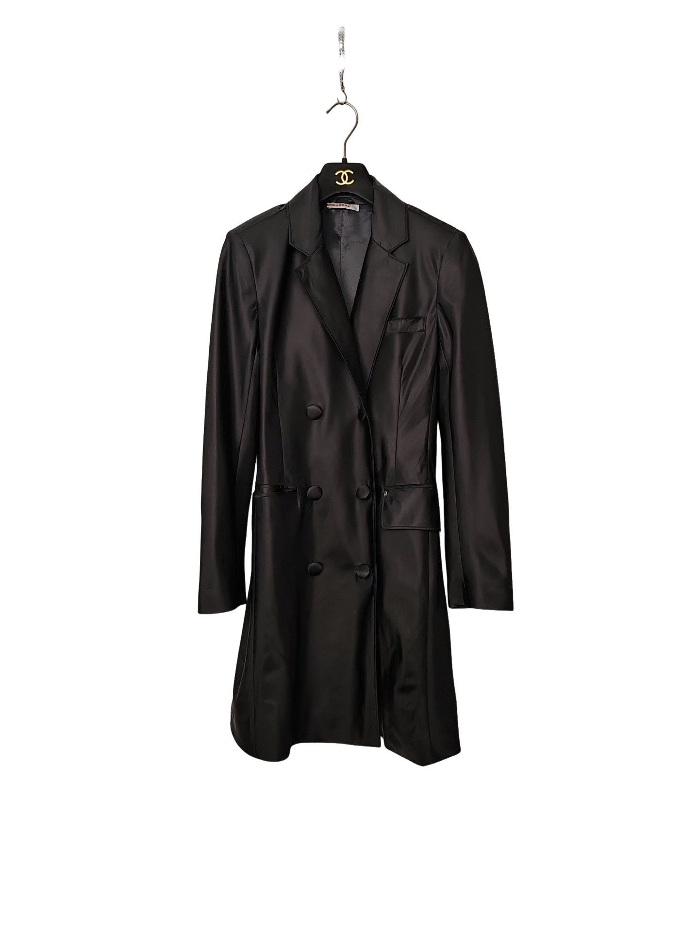 Prada Prada Logo Plate Double Breasted Coat Size S Size S / US 4 / IT 40 - 1 Thumbnail