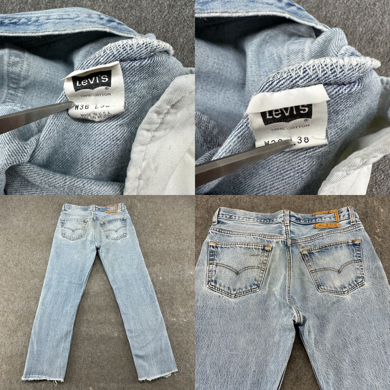 Levi's VINTAGE Levi's 501 Jeans Mens 34x31 Blue Regular Light Wash 90s USA Made Distressed Button Fly 5-Pocket Size US 34 / EU 50 - 8 Thumbnail