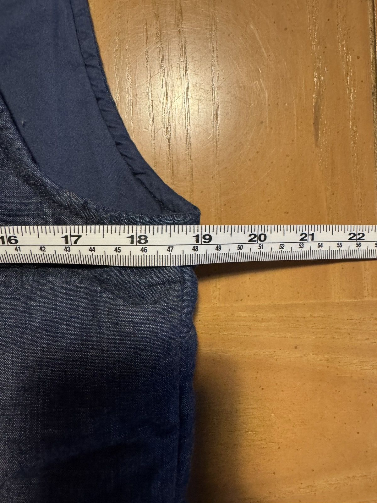 Momotaro Jeans Momotaro Chambray Padding Vest - SV011-4 Size US XS / EU 42 / 0 - 11 Thumbnail