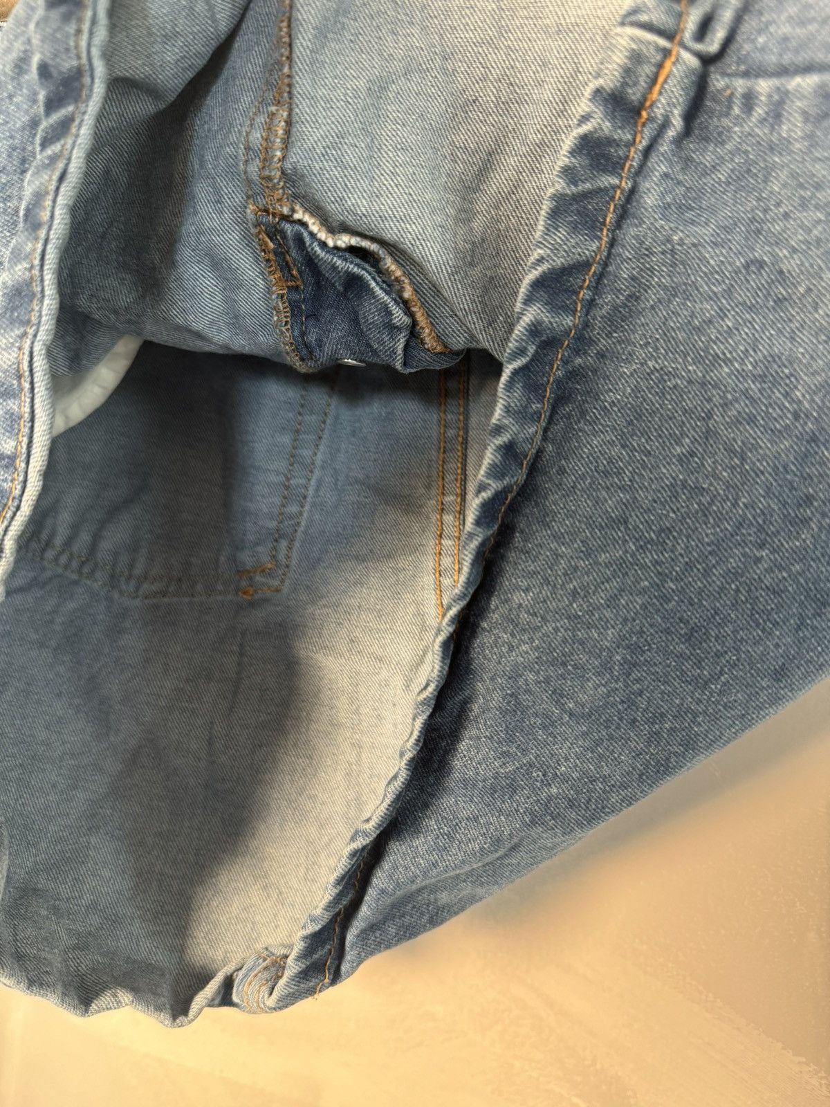 Japanese Brand Bluenotes Denim Dark Wash Jean Skirt Button Up Size 31" - 3 Thumbnail
