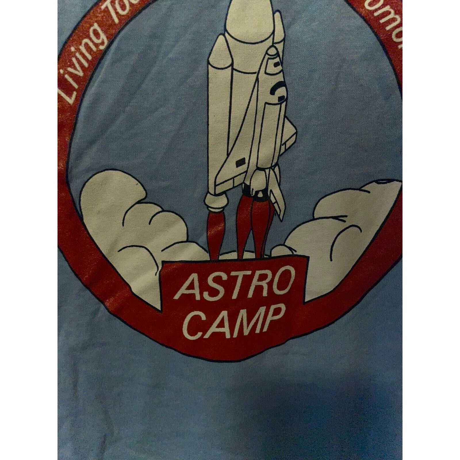 Jerzees Vintage Rocket Ship Shirt Astro Camp Living Today Tee 80s L Size US M / EU 48-50 / 2 - 5 Thumbnail