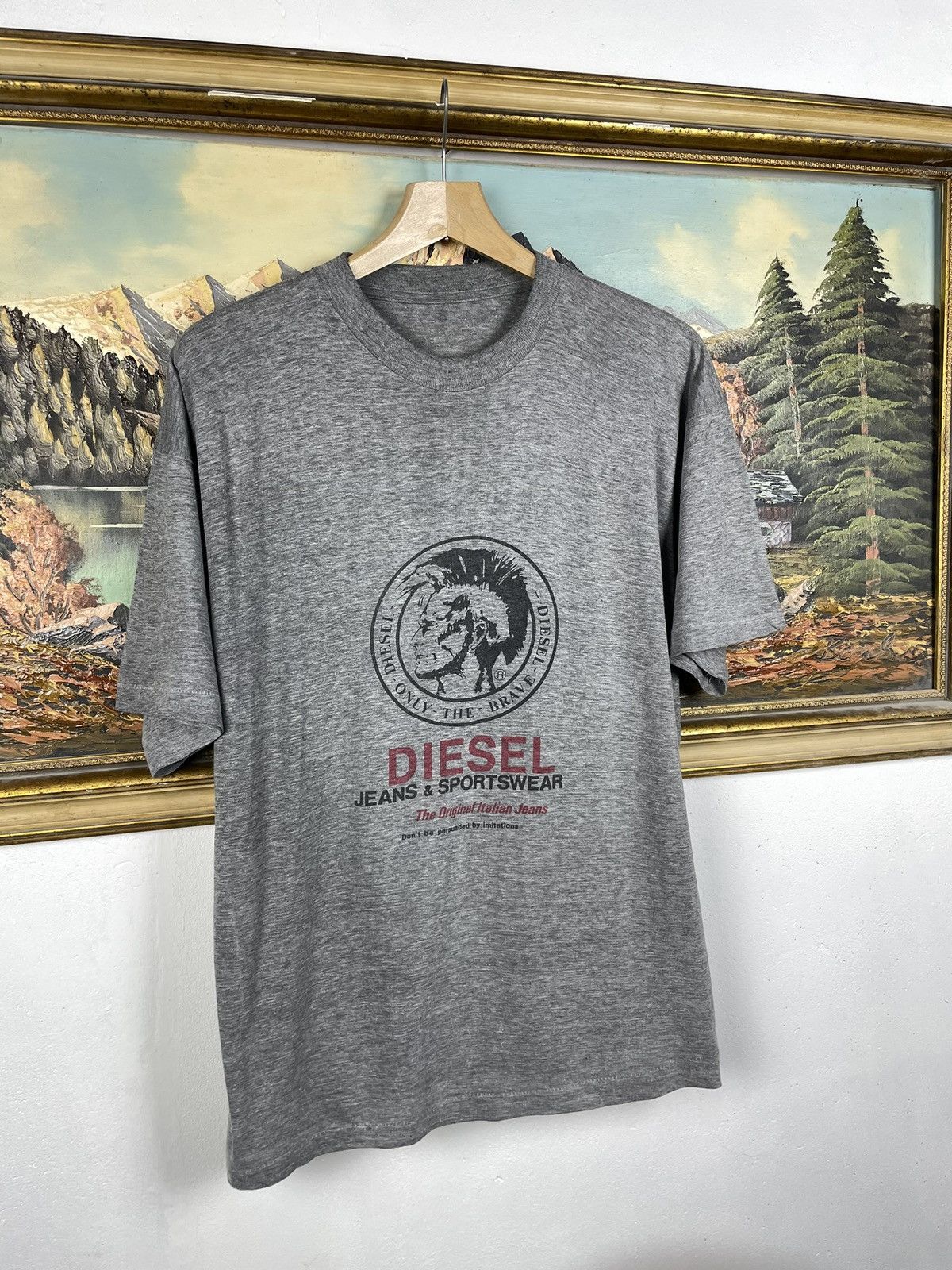 Diesel Diesel Y2k Vintage Gray Tee Big Logo Avant Garde Cyber Swag Size US XL / EU 56 / 4 - 3 Thumbnail