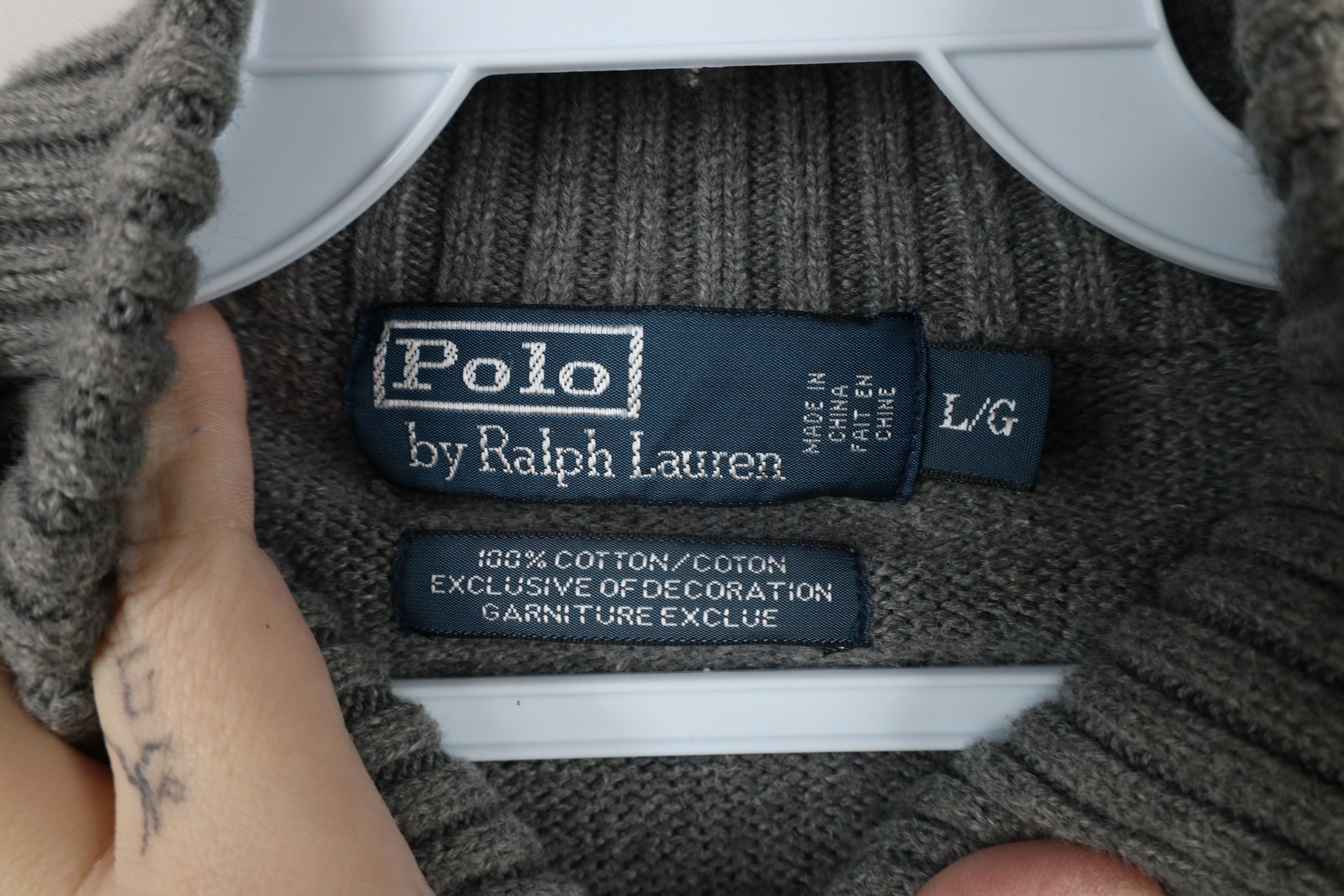 Ralph Lauren × Vintage Vintage 90s Ralph Lauren Knit Half Zip Pullover Sweater Size US L / EU 52-54 / 3 - 6 Thumbnail