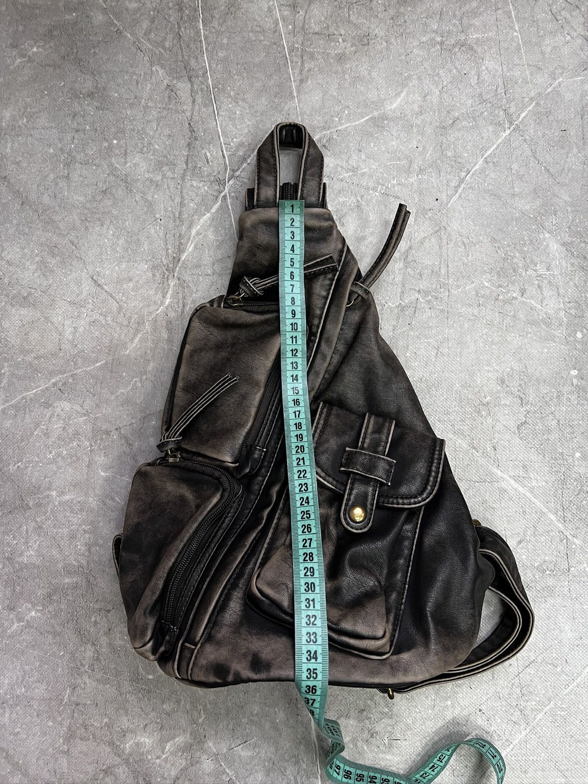 Rare 14th addiction style leather sling bag multipocket y2k