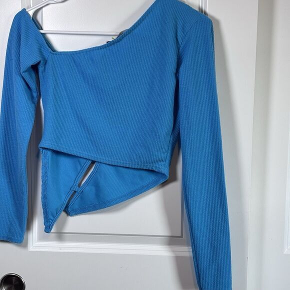 PrettyLittleThing Pretty Little Thing Blue One Shoulder Long Sleeve Top S 4 Size S / US 4 / IT 40 - 5 Thumbnail