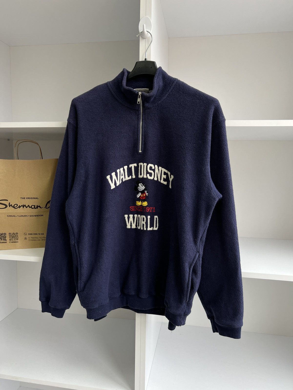 Disney × Vintage Vintage Disney 1/4 zip sweatshirt Size US M / EU 48-50 / 2 - 4 Thumbnail