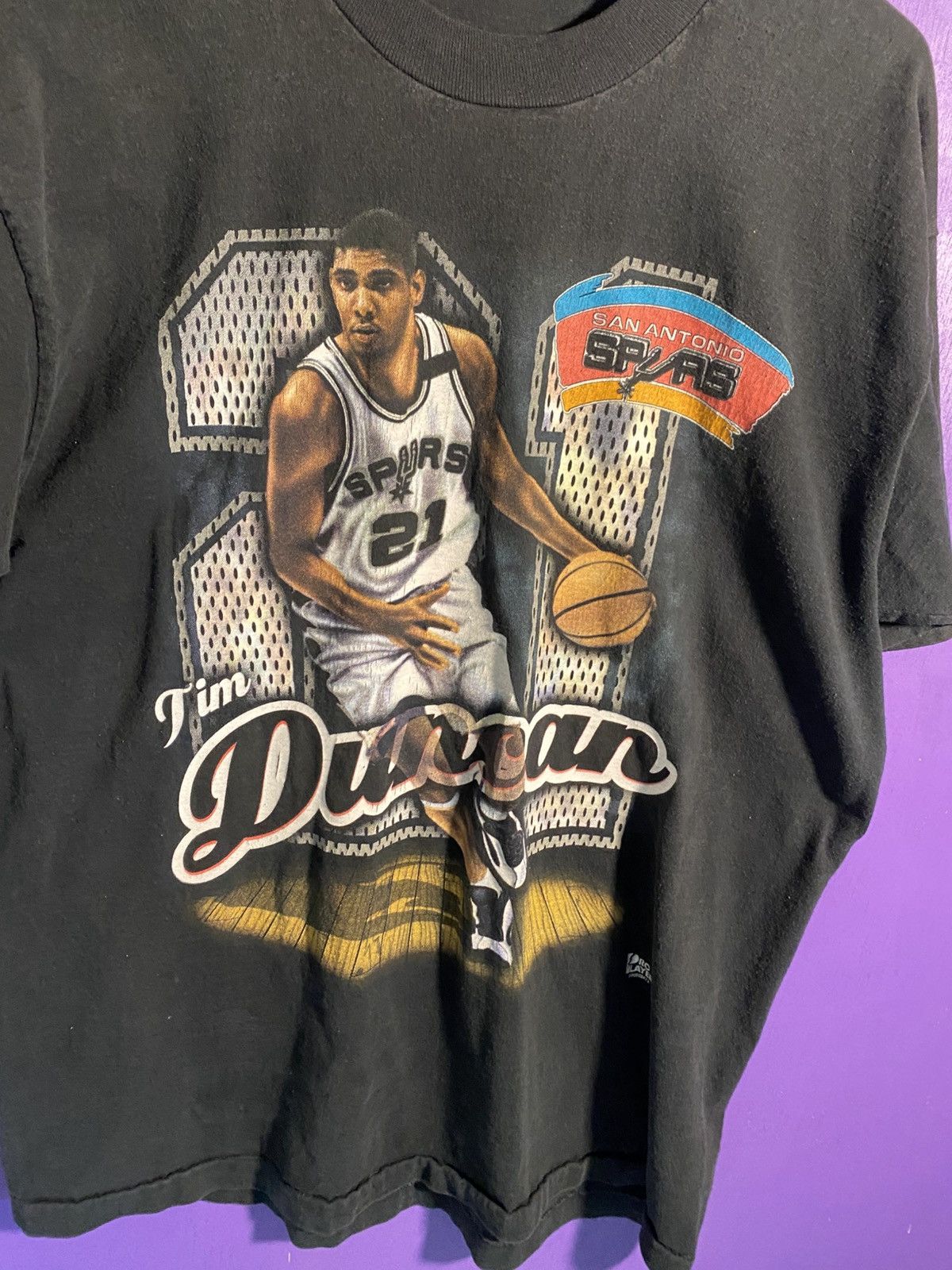 NBA Vintage 90s San Antonio spurs Tim Duncan t-shirt Size US XL / EU 56 / 4 - 3 Thumbnail