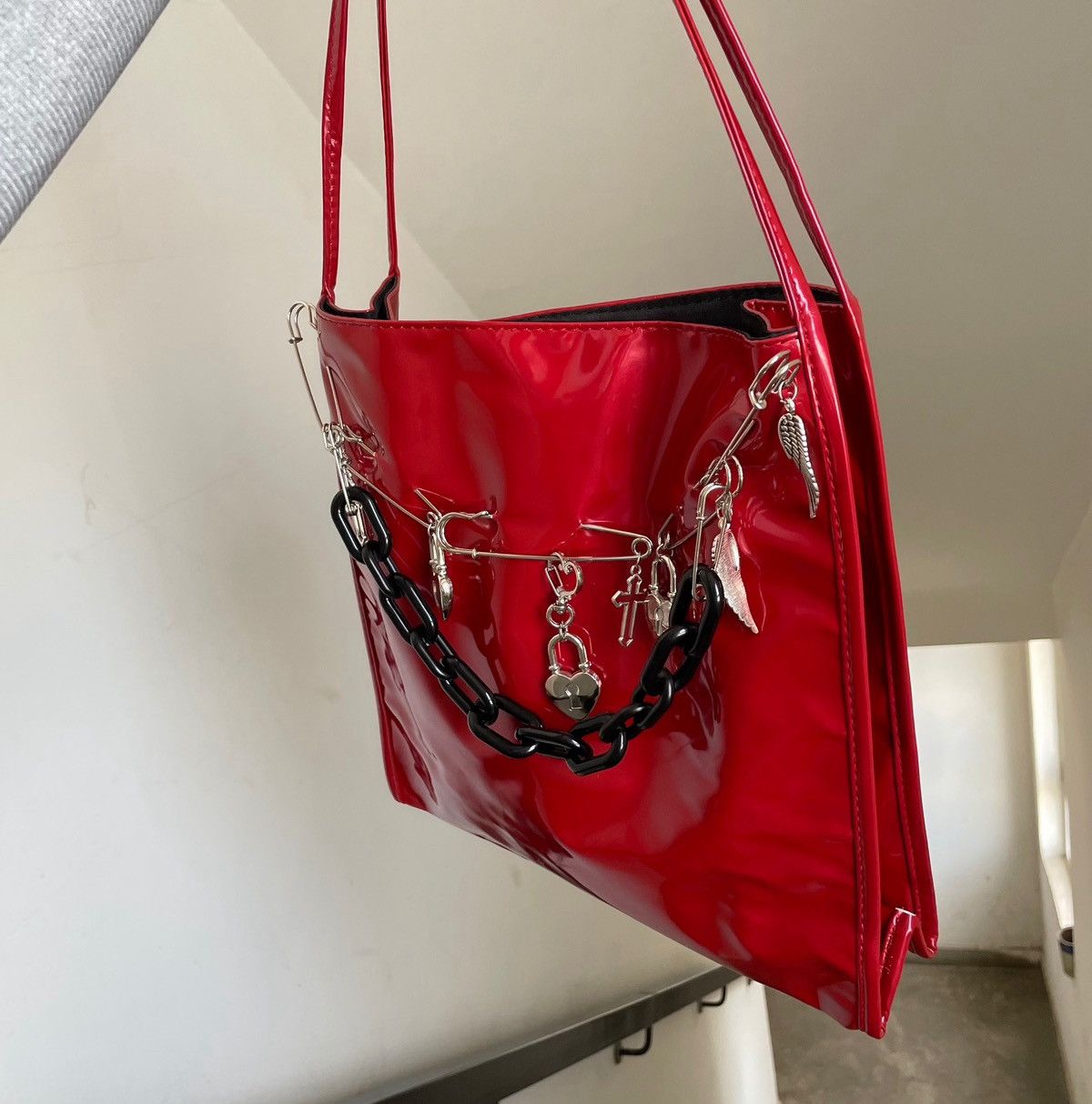 Other Grunge Red Leather Tote Bag Size ONE SIZE - 2 Thumbnail