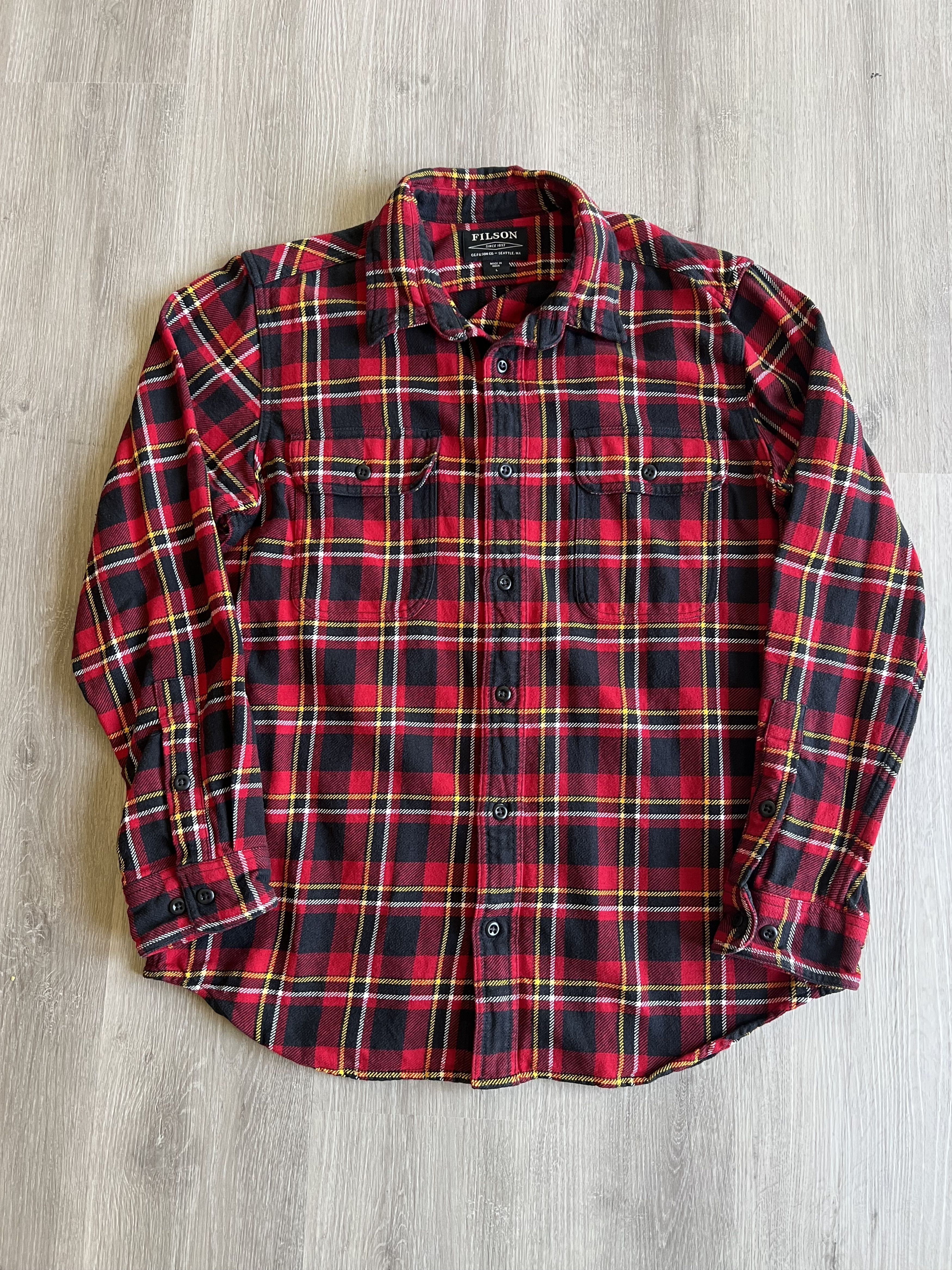Filson Fall 2021 Vintage Flannel Work Shirt / Red / Black Size US L / EU 52-54 / 3 - 1 Thumbnail