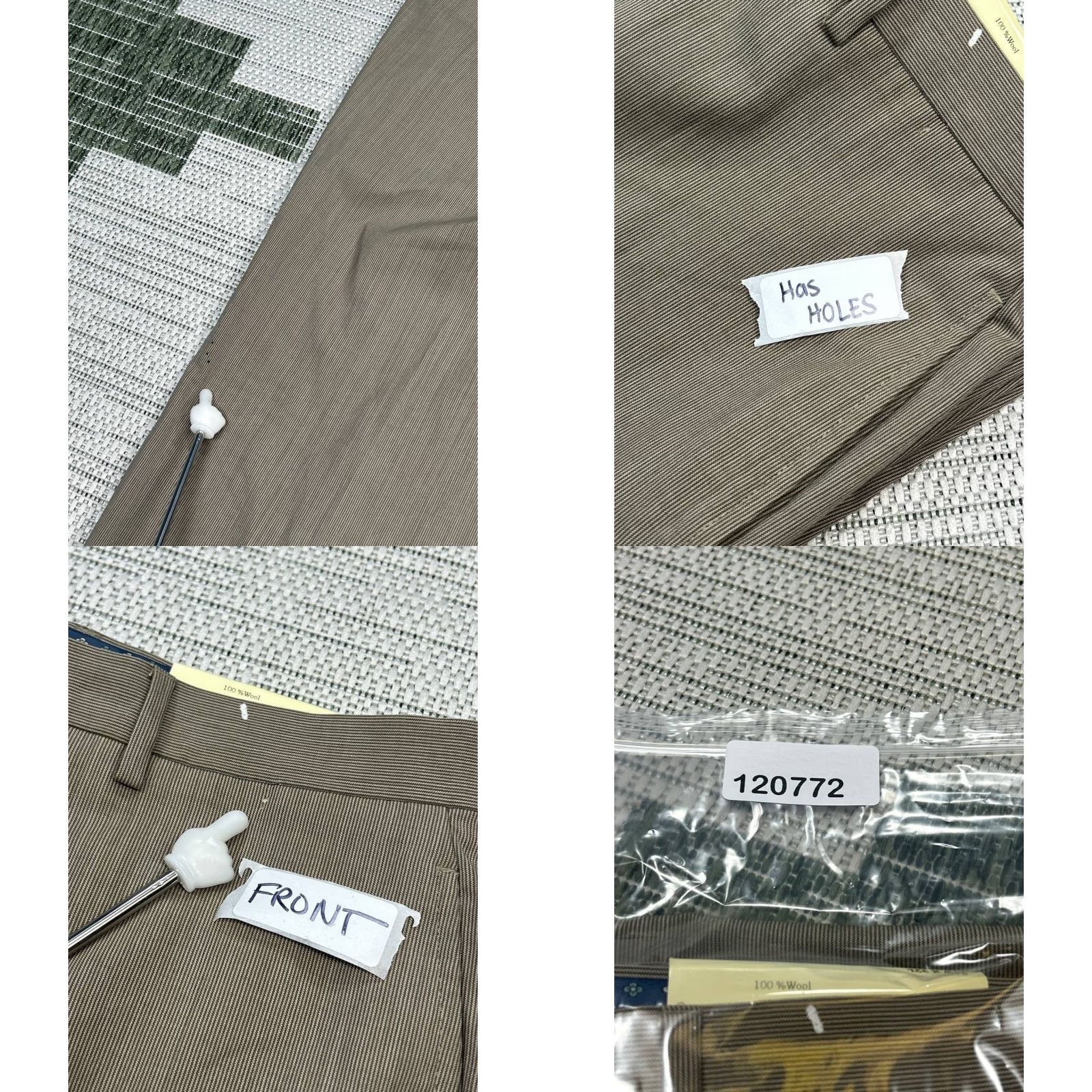 Ralph Lauren Lauren Ralph Lauren Pants Mens 34 Beige Wool Chino Striped Mid Rise Straight Leg Size US 34 / EU 50 - 10 Thumbnail