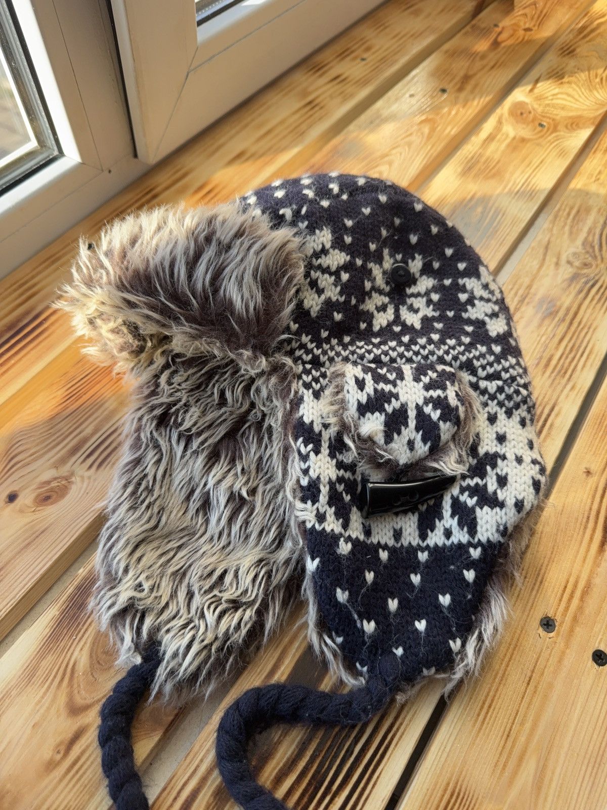 Le Grande Bleu (L.G.B.) Vintage Y2K Fuzzy Fur Ushanka Hat if six was nine LGB Style Size ONE SIZE - 3 Thumbnail