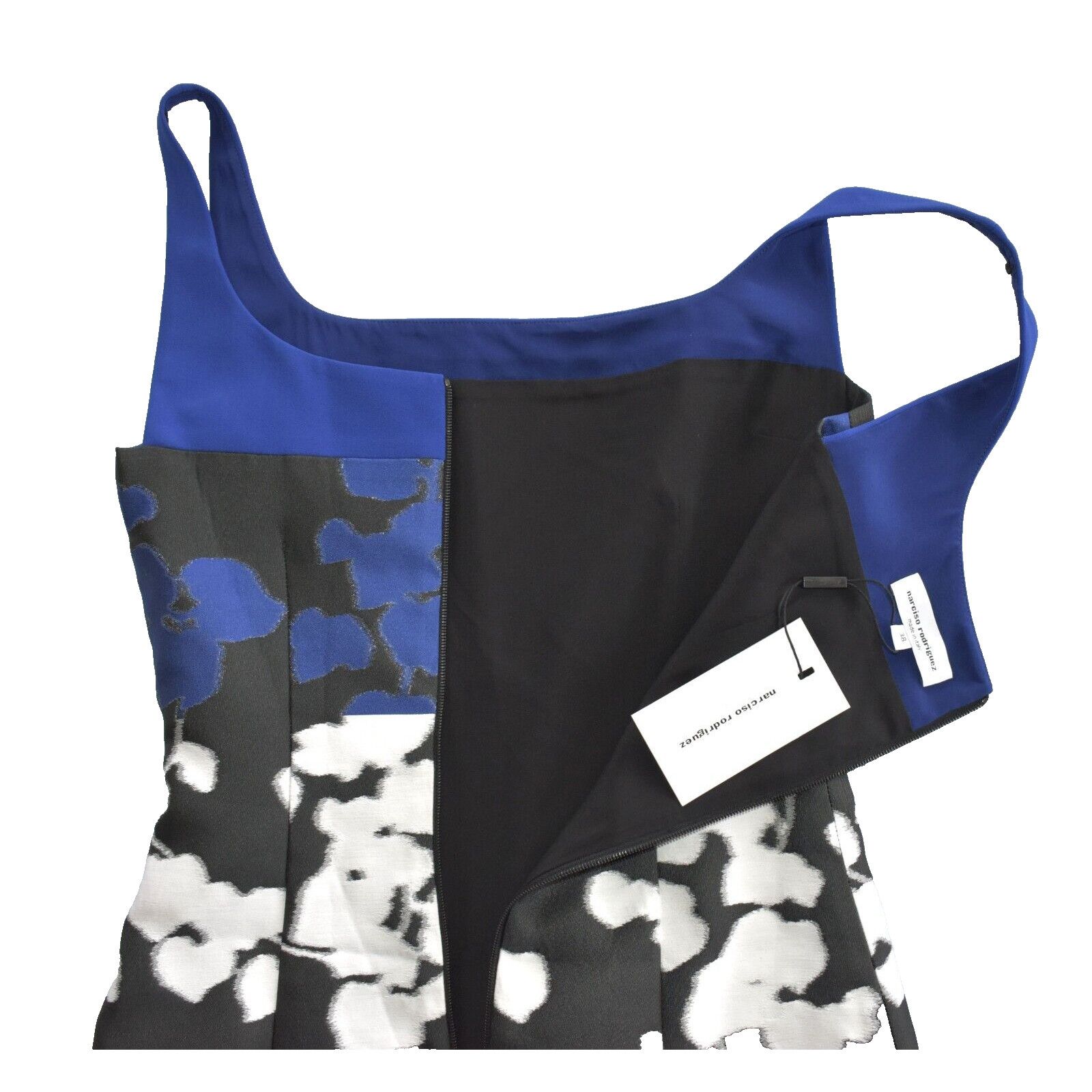 Narciso Rodriguez NWT NARCISO RODRIGUEZ Blue/Black Vine With Print Dress Sz 38 Size XS / US 0-2 / IT 36-38 - 5 Thumbnail