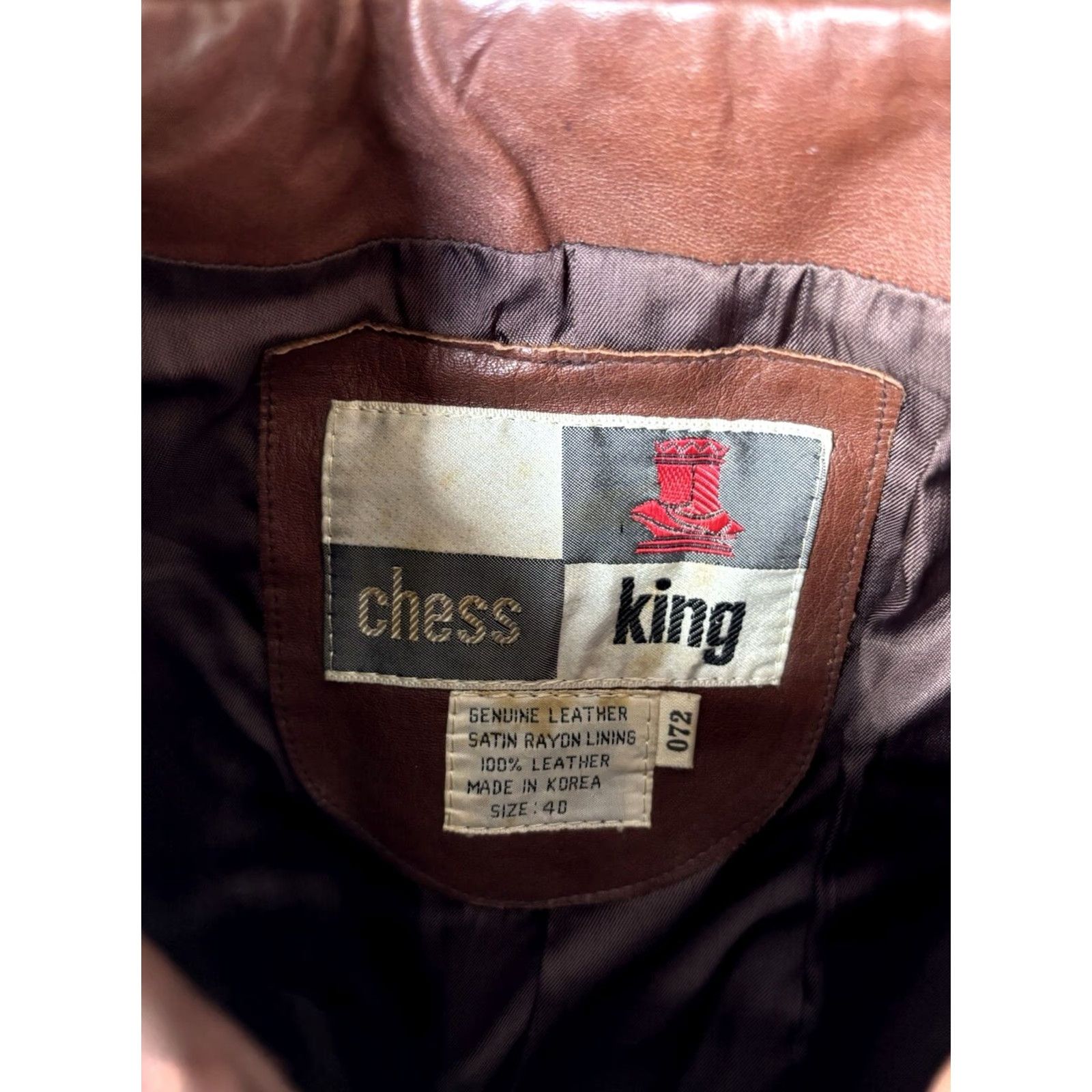 Vintage VINTAGE Chess King Leather Jacket Jacket 40 Red Full Zip Mens Size US XXS / EU 40 - 2 Thumbnail