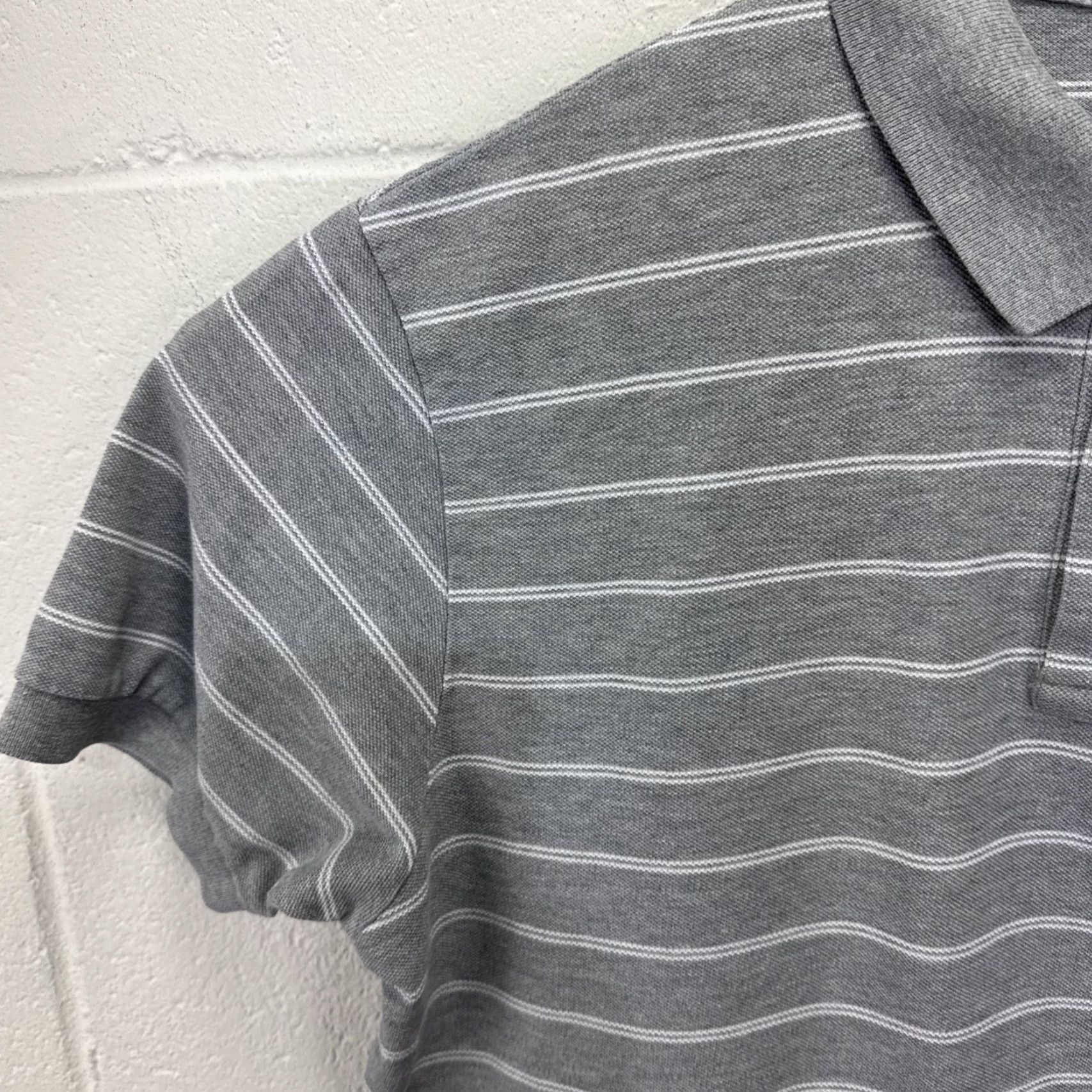 Polo Ralph Lauren VINTAGE Polo Ralph Lauren Polo Shirt Men Large Gray Striped White Pony Logo Casual Business 100% Cotton Size US L / EU 52-54 / 3 - 4 Thumbnail