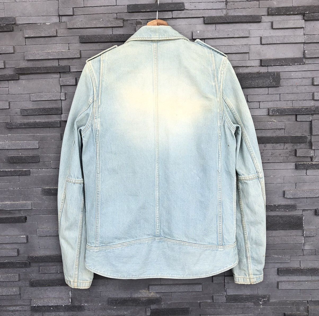 Giacometti Giacometti Washed Denim Blouson Biker Jacket Size US M / EU 48-50 / 2 - 3 Thumbnail