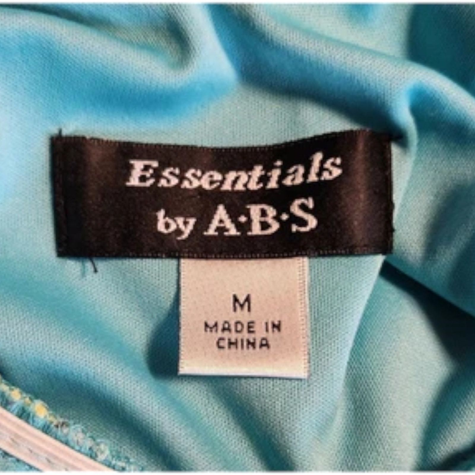 Essentials Essentials by A.B.S. Size Medium Dress Aqua & Yellow Midi Size M / US 6-8 / IT 42-44 - 6 Thumbnail
