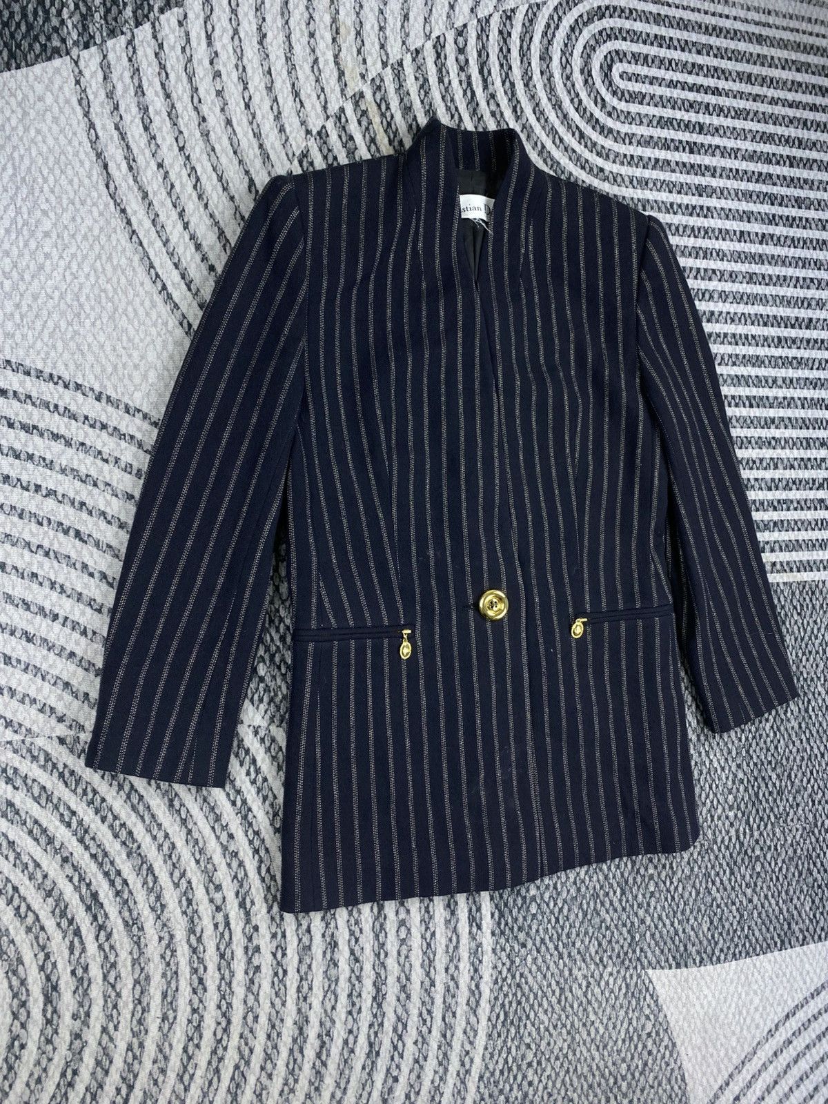 Christian Dior Monsieur Vtg Christian Dior Single Button Striped Blazer Style Jacket Size M / US 6-8 / IT 42-44 - 4 Thumbnail