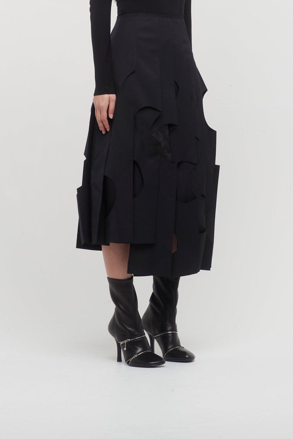 Des Pleated Comme スカート Midi Skirt Garcons