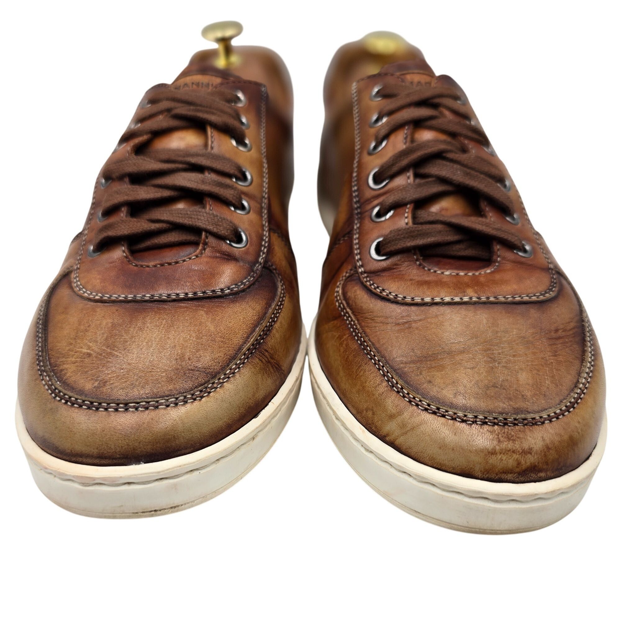 Magnanni Magnanni Spain Patina Brown Leather Fashion Sneakers Men 7.5 Size US 7.5 / EU 40-41 - 7 Thumbnail