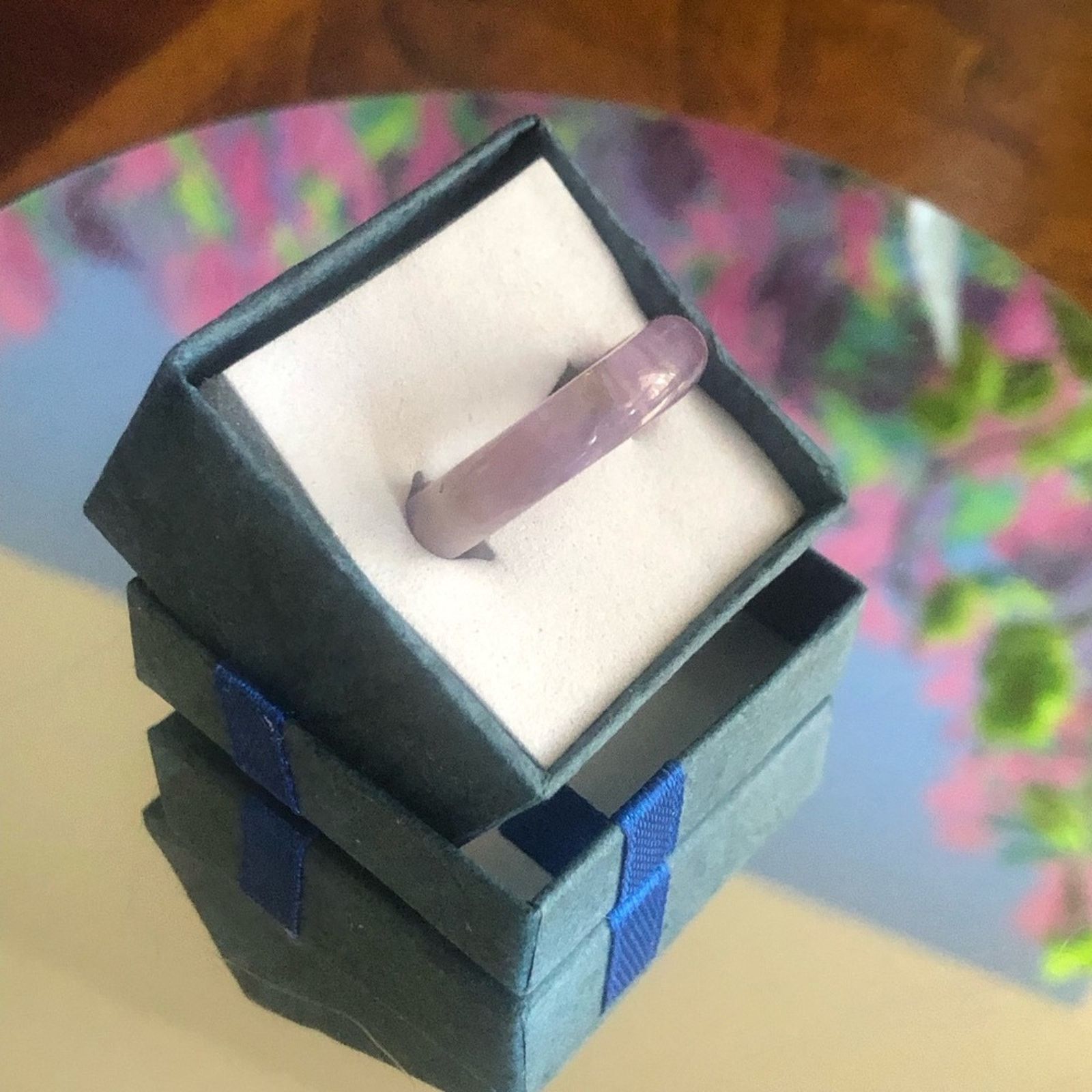 Handmade Handcrafted genuine amethyst stone band ring 6 Size ONE SIZE - 2 Thumbnail