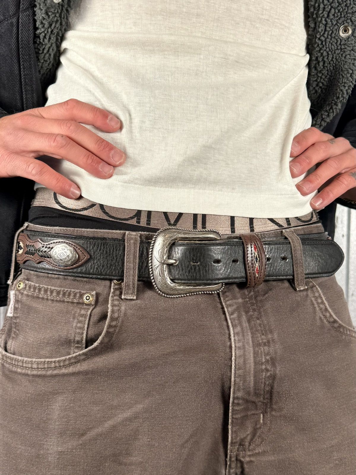 Wrangler Wrangler Full Style Western Cowboy Belt Size 38 - 1 Thumbnail