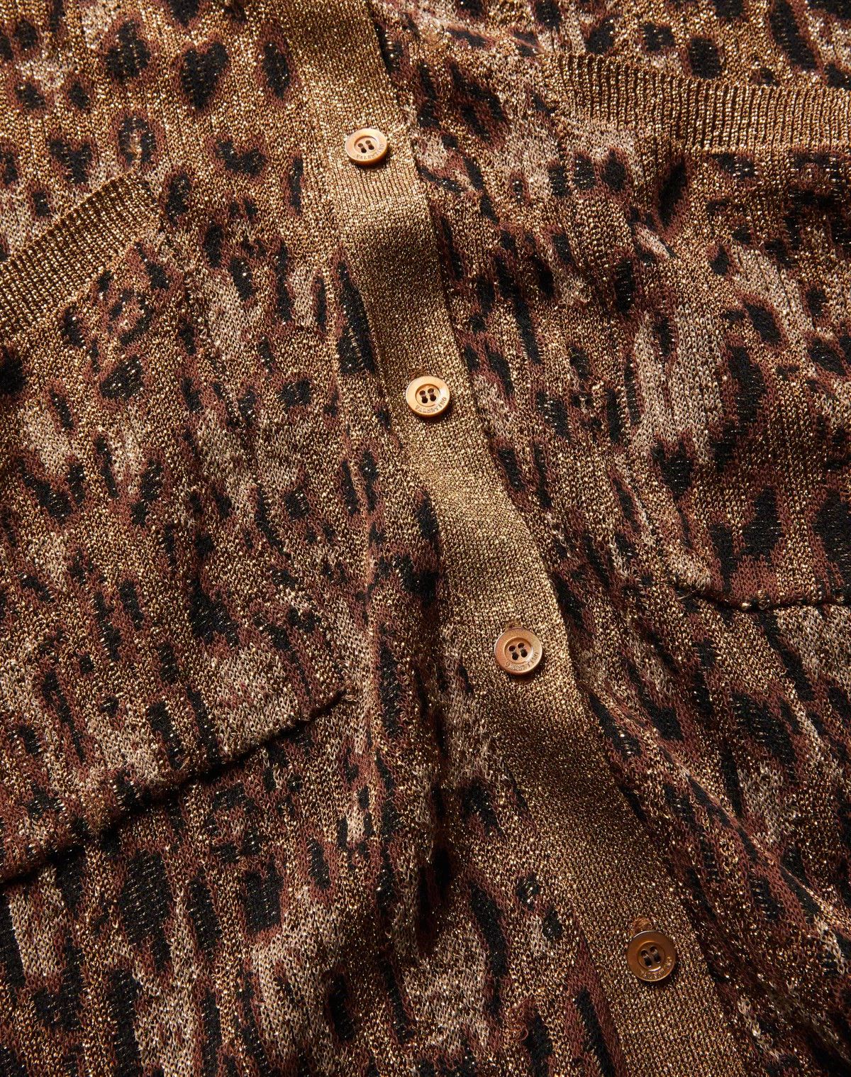 Valentino o1s1wg110426 Cardigan Animalier Jacquard Lurex Cotton Size XL / US 12-14 / IT 48-50 - 6 Thumbnail