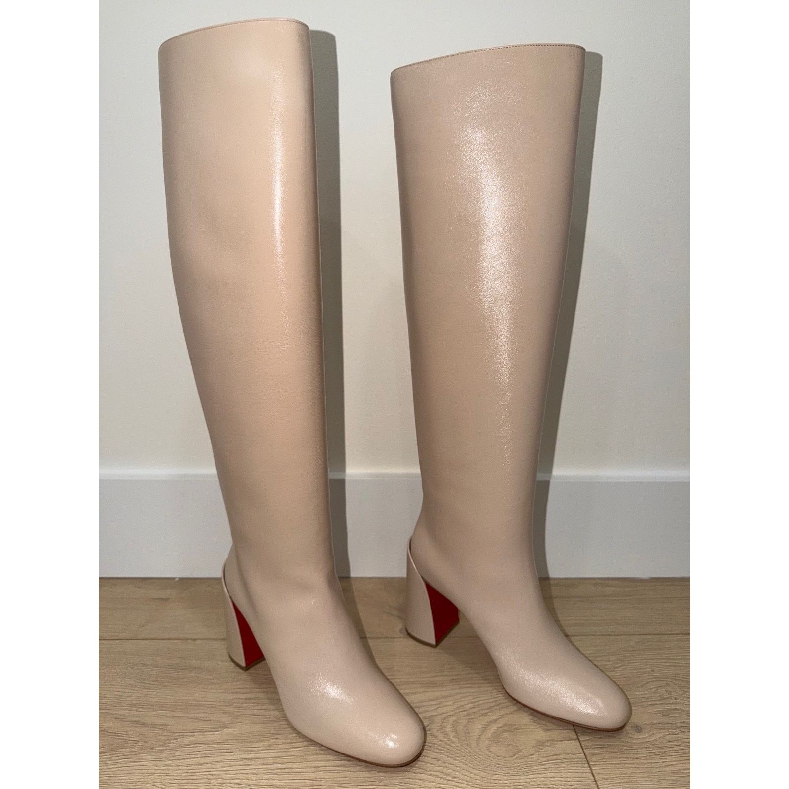 Christian Louboutin Christian Louboutin Janitta 85 Pearl Beige Leather Boot 40 Size US 10 / IT 40 - 6 Thumbnail