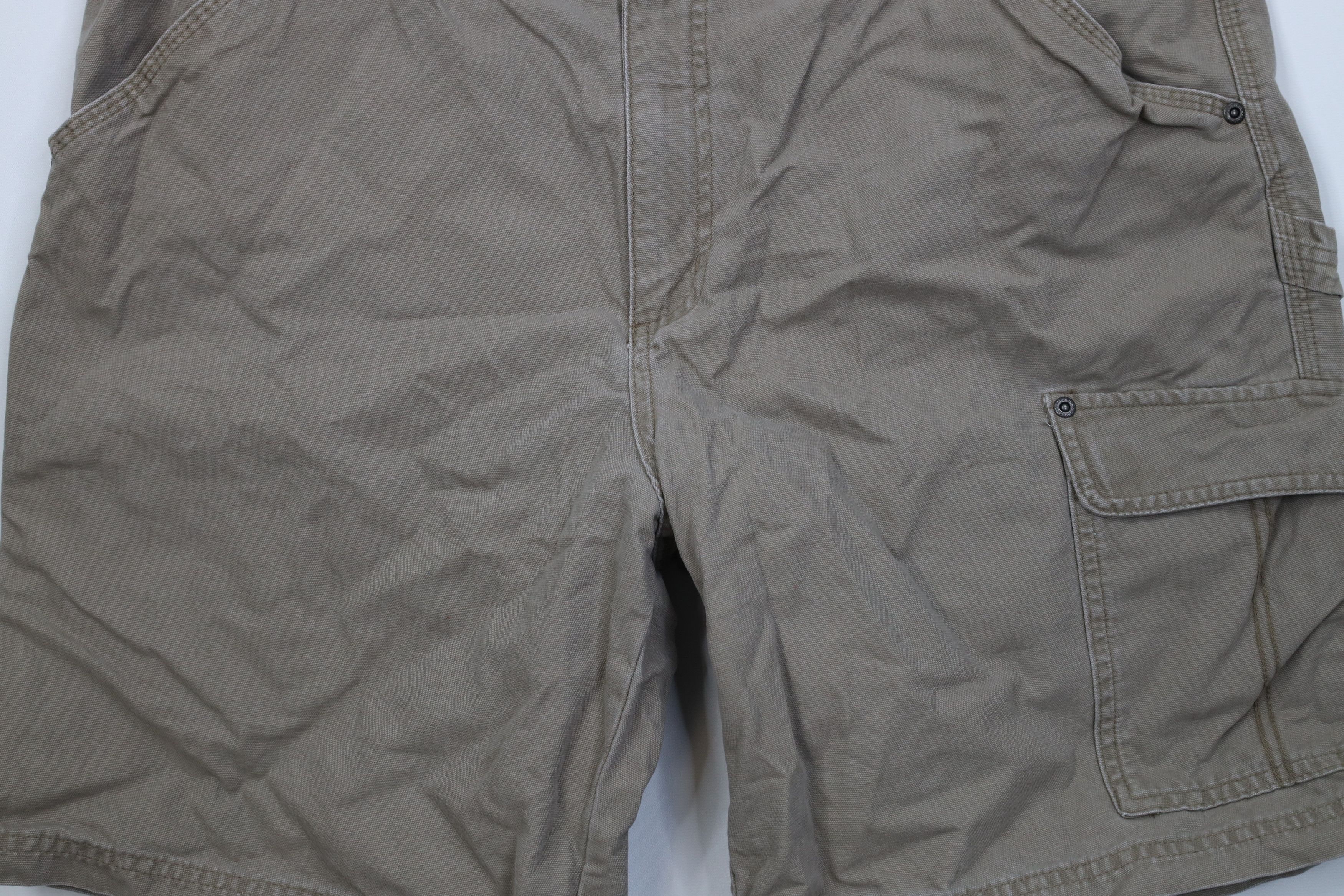 Columbia Vintage Y2K Columbia Above Knee Dungaree Shorts Beige Cotton Size US 38 / EU 54 - 3 Thumbnail