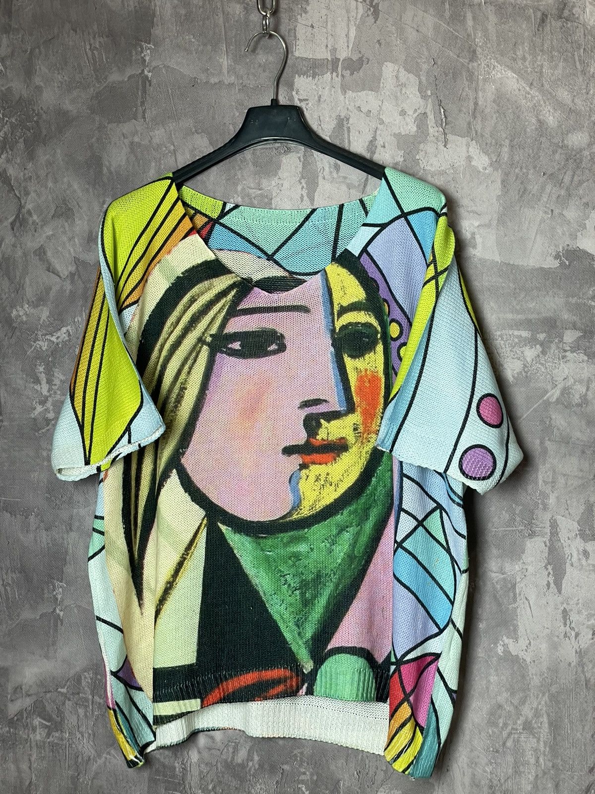 Vintage VTG 90s Picasso Art Knit T Shirt Mirror Girl Rare Size M / US 6-8 / IT 42-44 - 6 Thumbnail