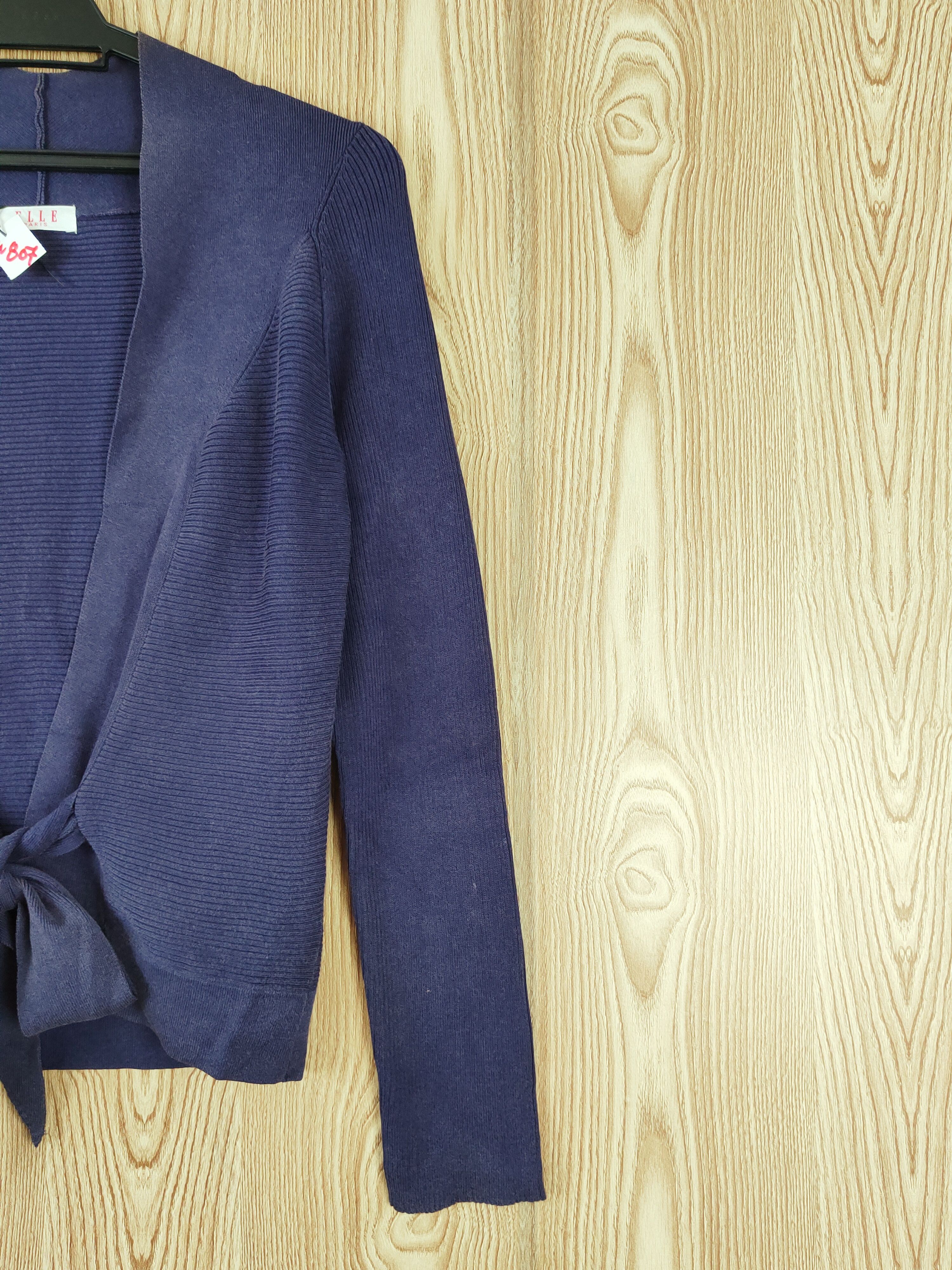 Japanese Brand × Vintage Elle Navy Knitwear Cardigan #W807 Size XS / US 0-2 / IT 36-38 - 5 Thumbnail