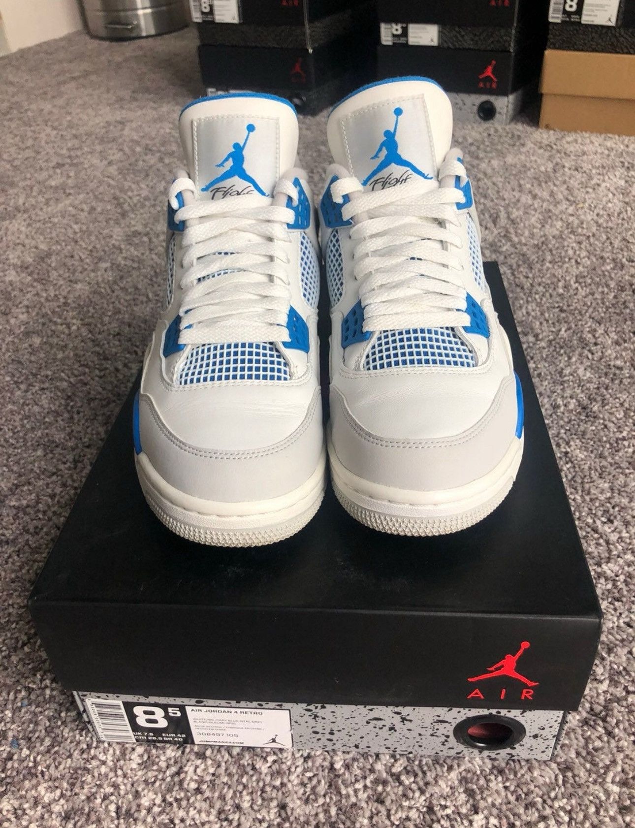 Nike Nike Air Jordan Retro 4 Military Blue Size US 8.5 / EU 41-42 - 6 Thumbnail